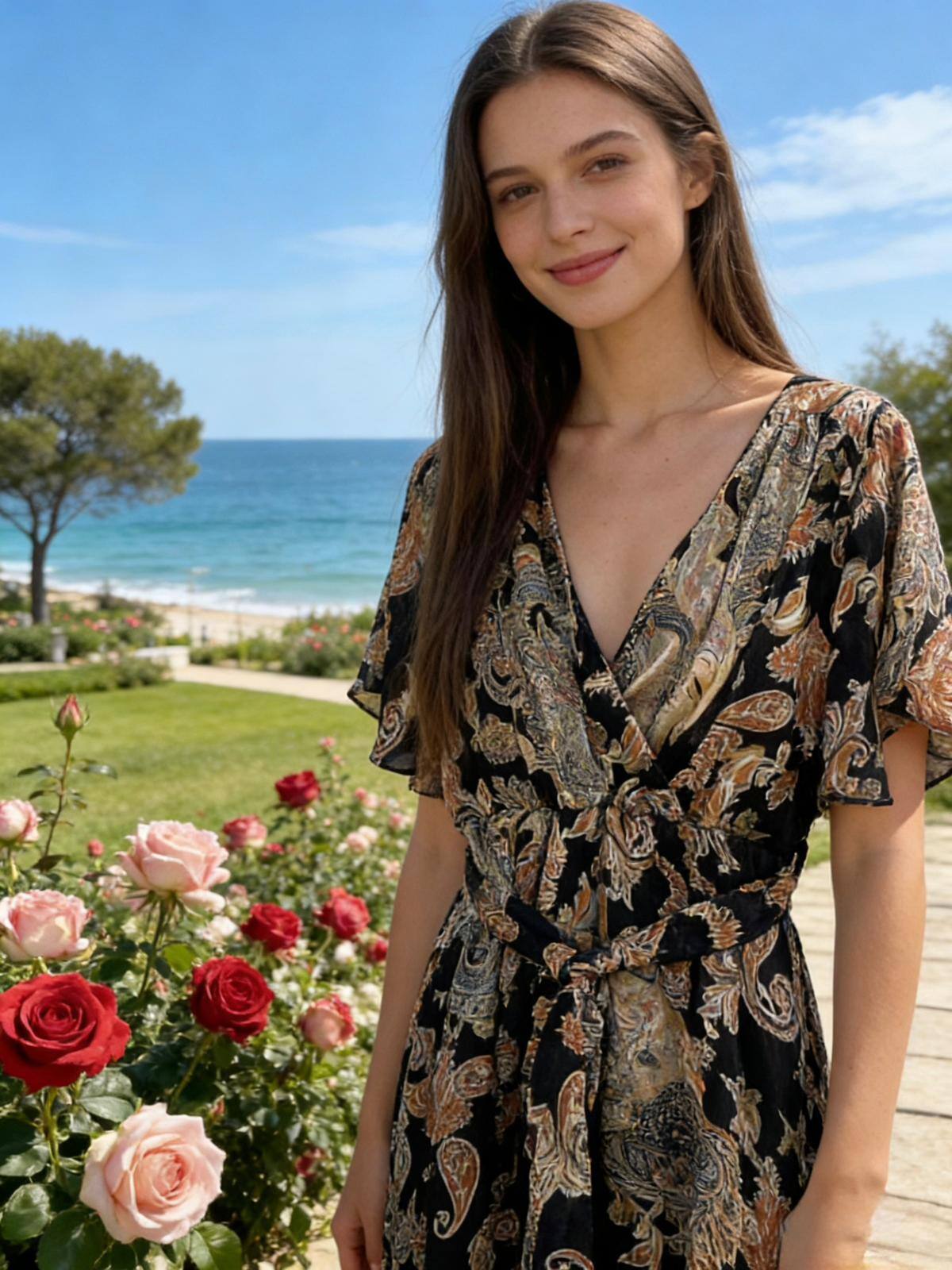 Mayorista Loriane - Vestido largo estampado