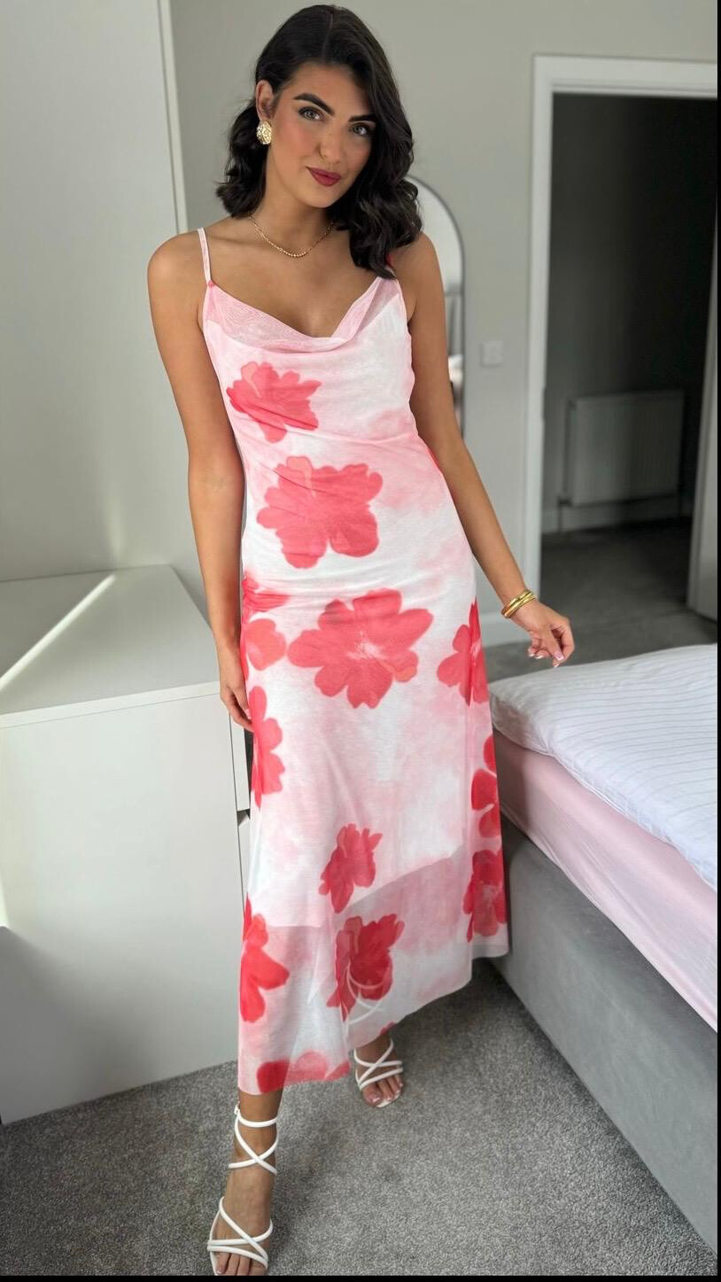 Grossista Loriane - Abito lungo stampato con spalline
