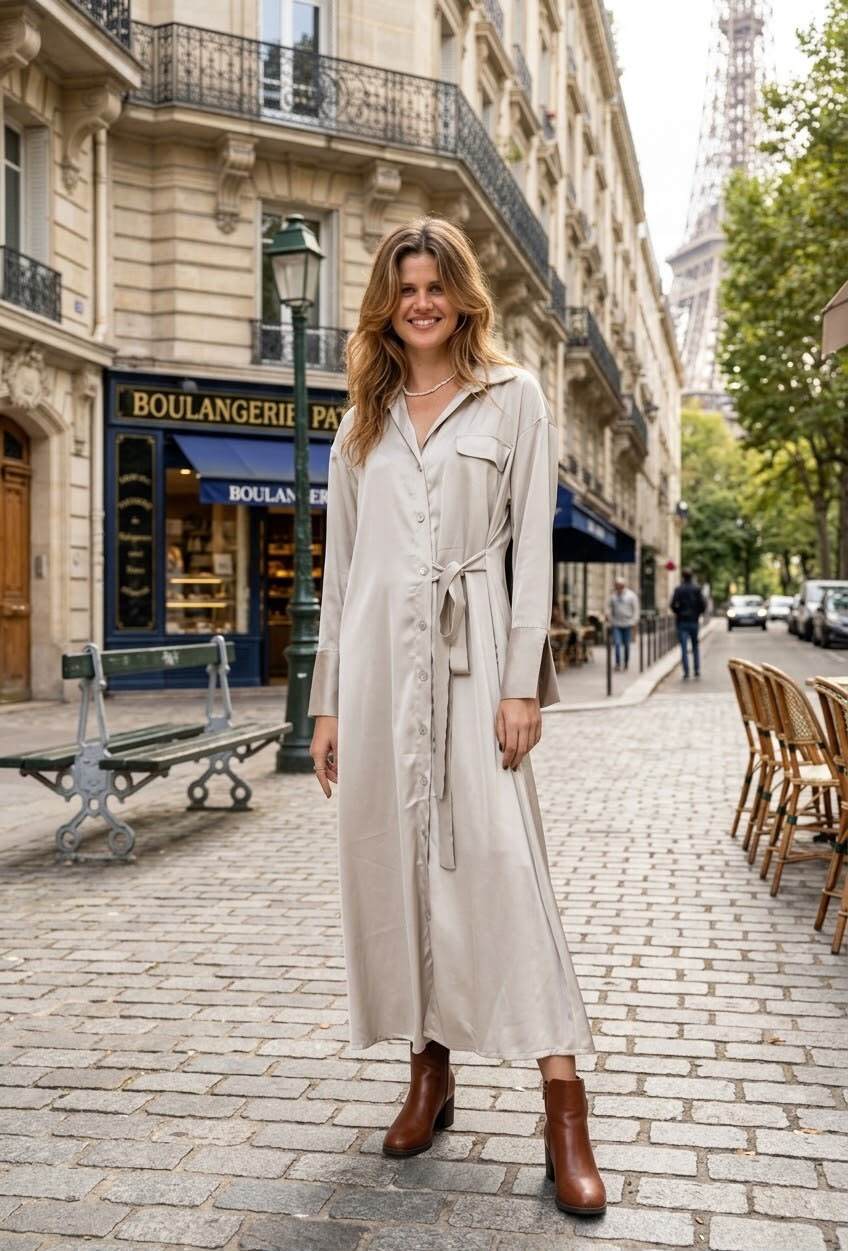 Grossiste Loriane - Robe longue en satin