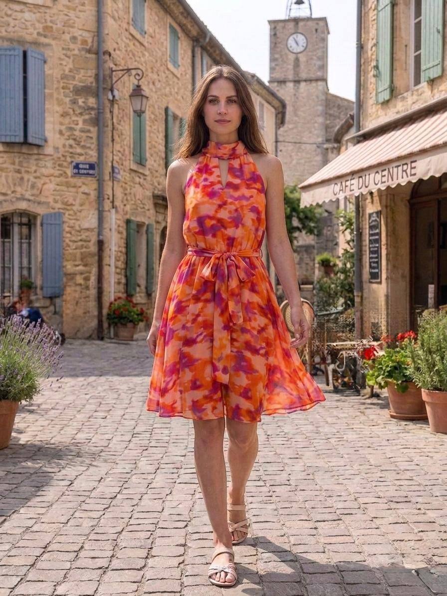 Mayorista Loriane - Vestido corto estampado
