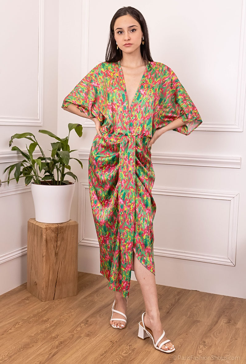 Mayorista Loriane - Vestido cruzado con estampado