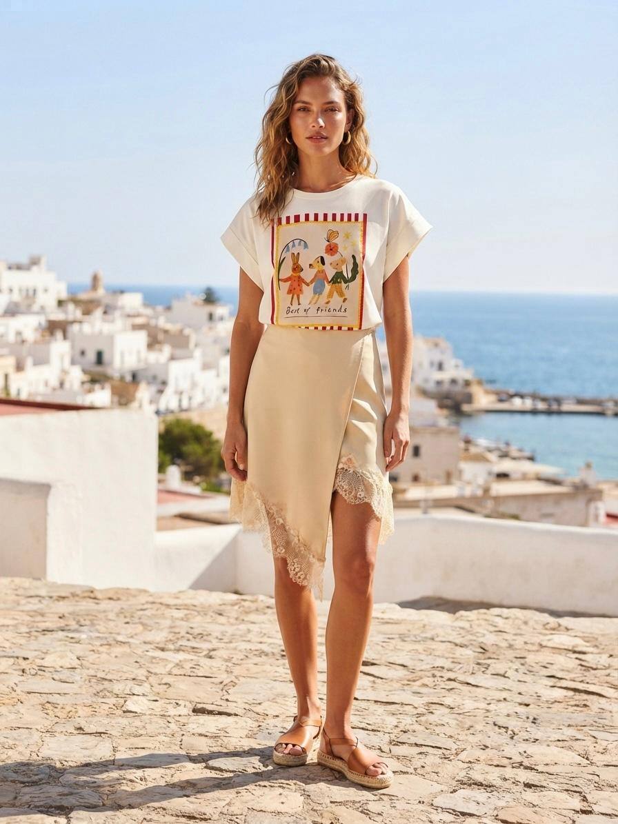 Mayorista Loriane - Falda pantalón cruzada lisa