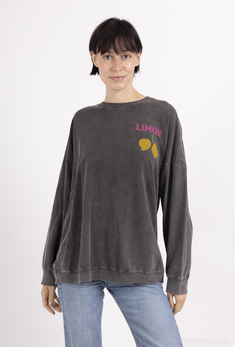 Grossiste Loriane - Sweat imprimé délavé
