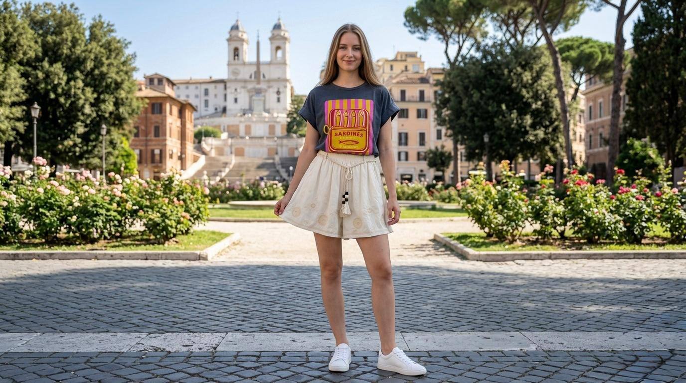 Grossista Loriane - T-shirt stampata effetto lavato
