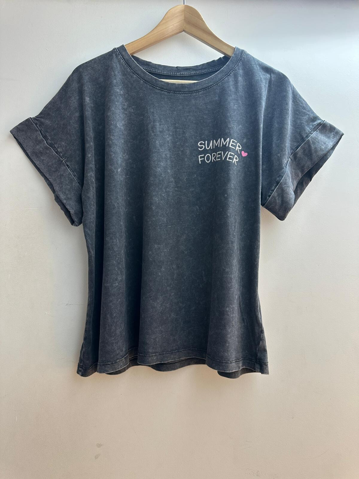 Grossiste Loriane - T-shirt délavé imprimé
