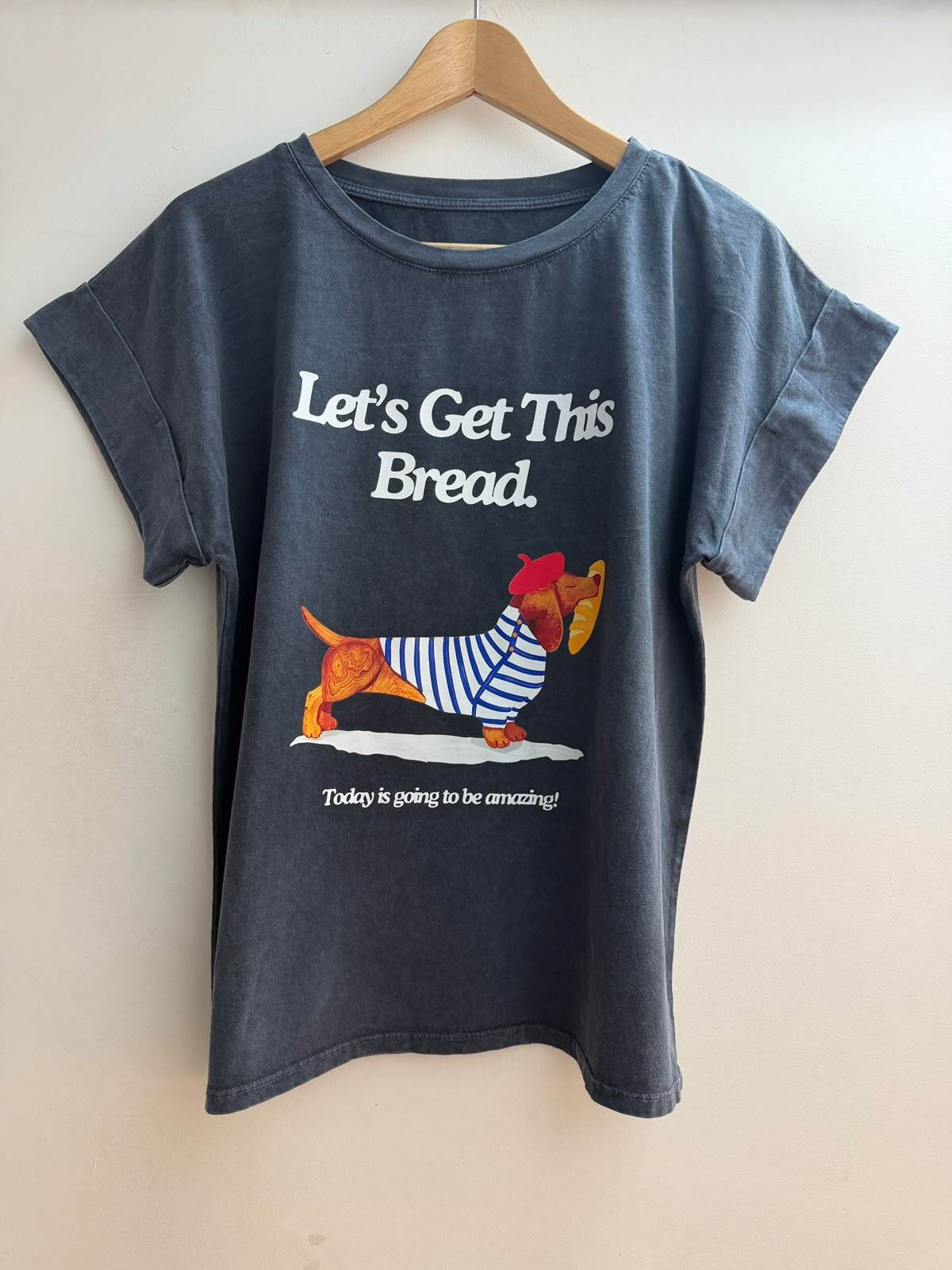 Grossiste Loriane - T-shirt délavé imprimé
