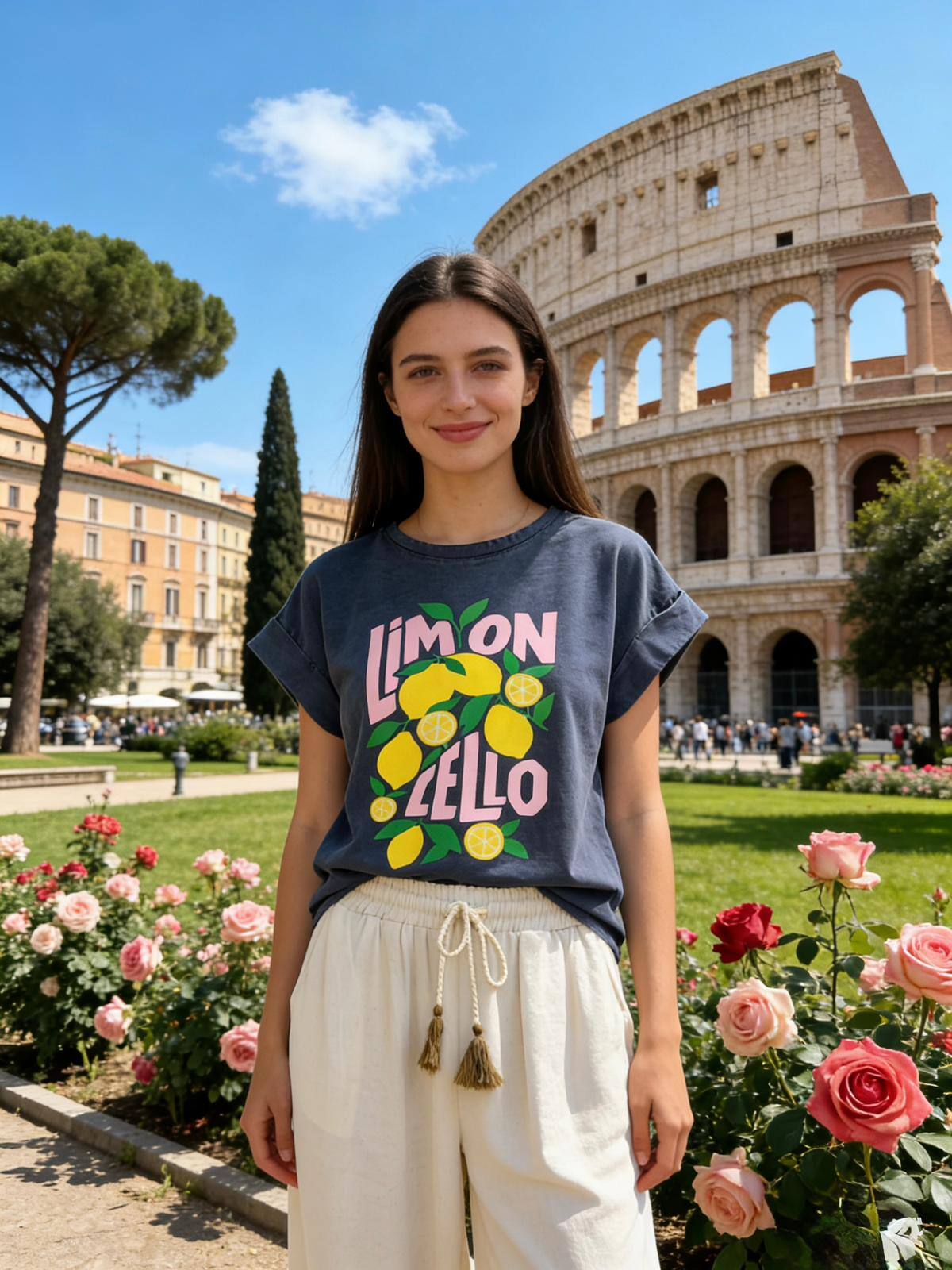 Mayorista Loriane - Camiseta lavada con estampado
