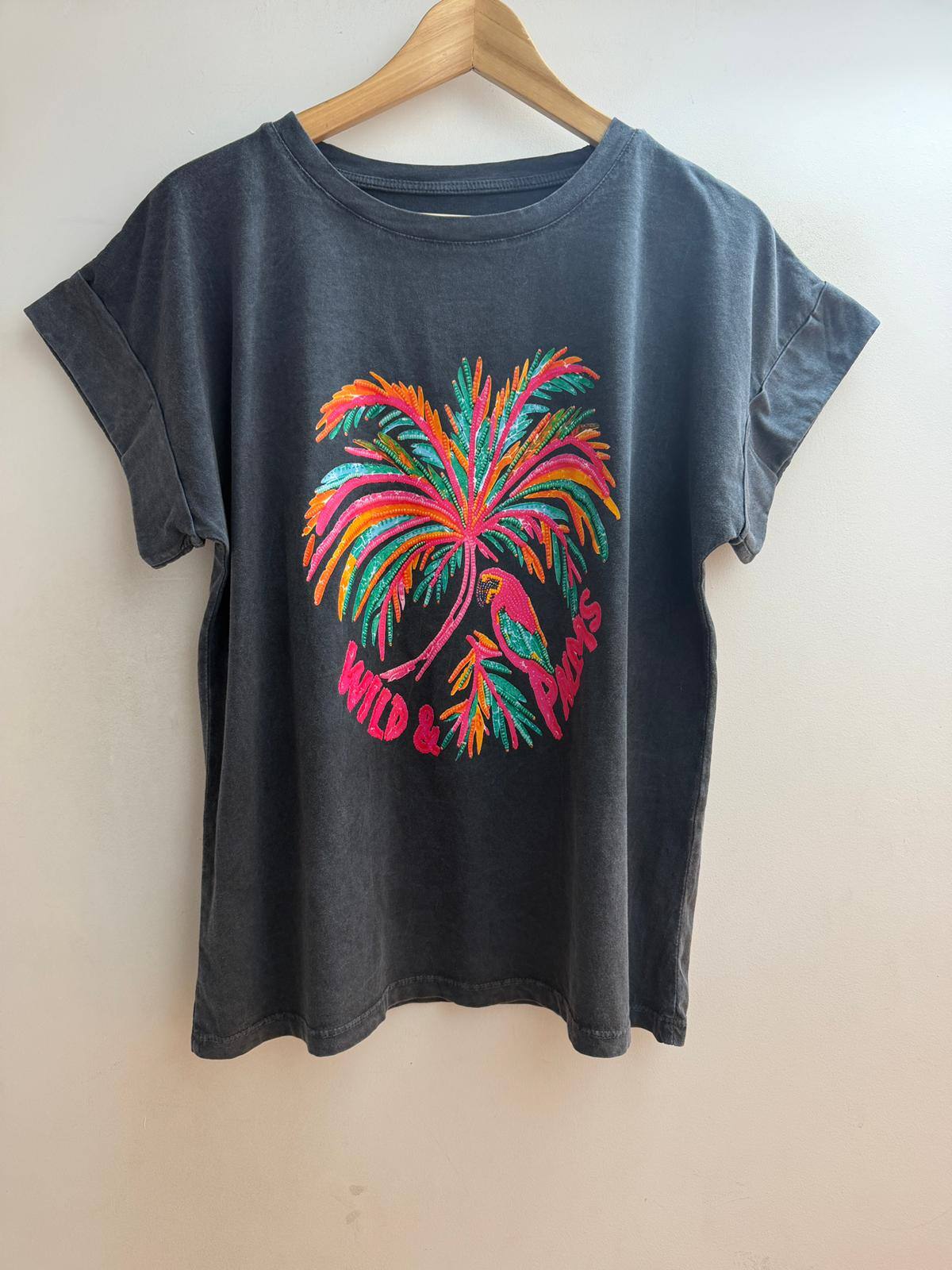 Mayorista Loriane - Camiseta con estampado deslavado