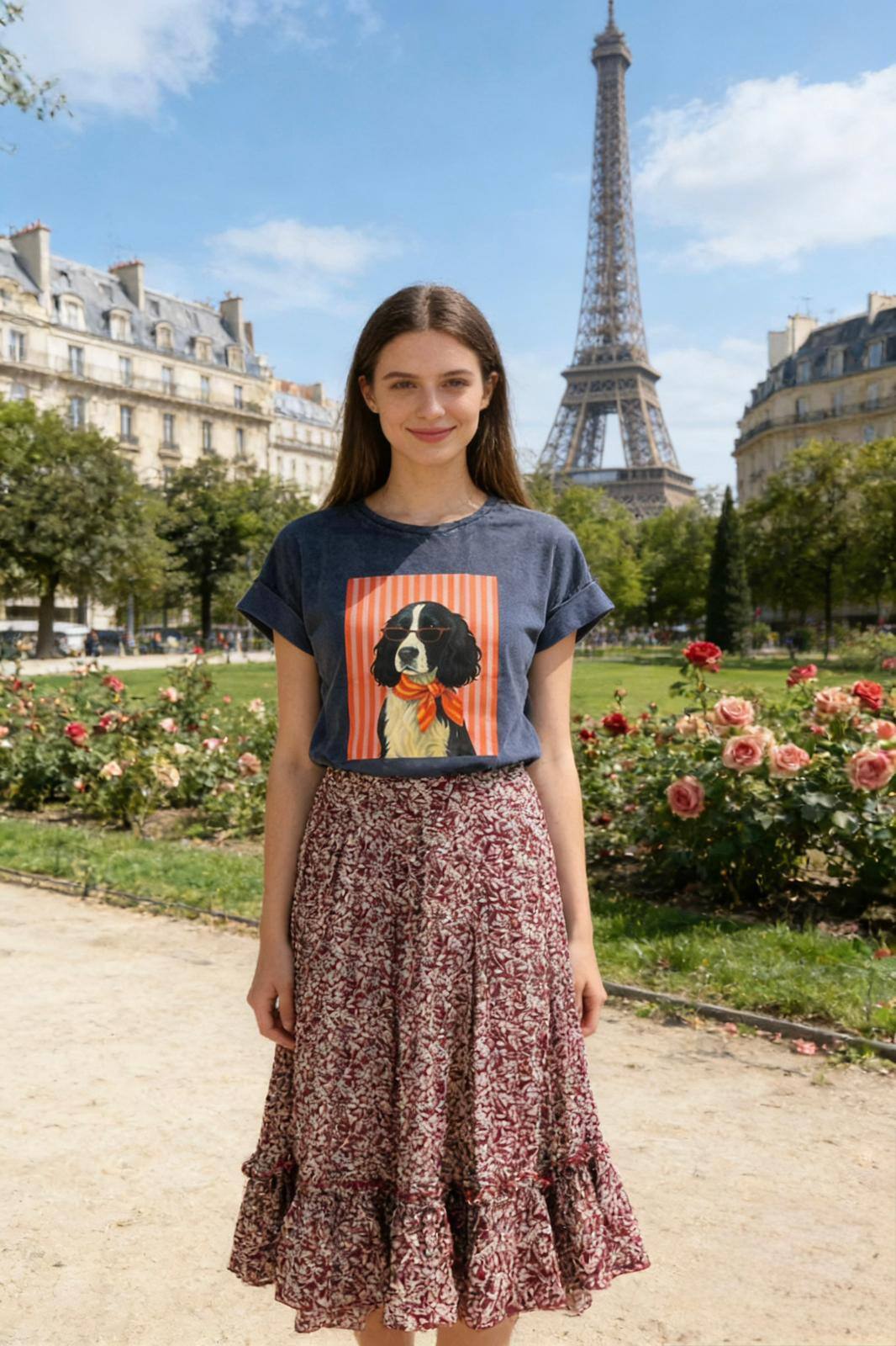Grossista Loriane - T-shirt stampata effetto lavato
