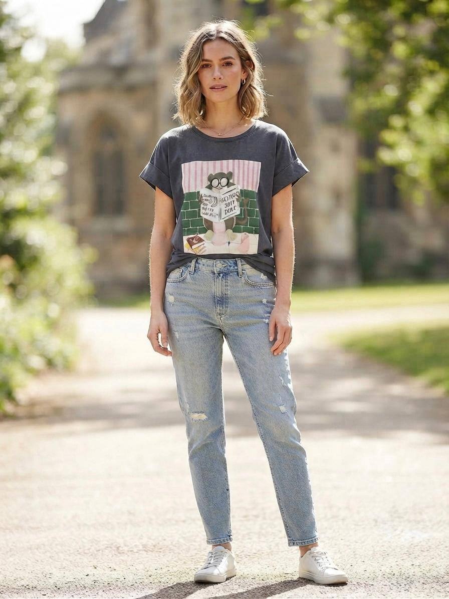 Mayorista Loriane - Camiseta desgastada estampada