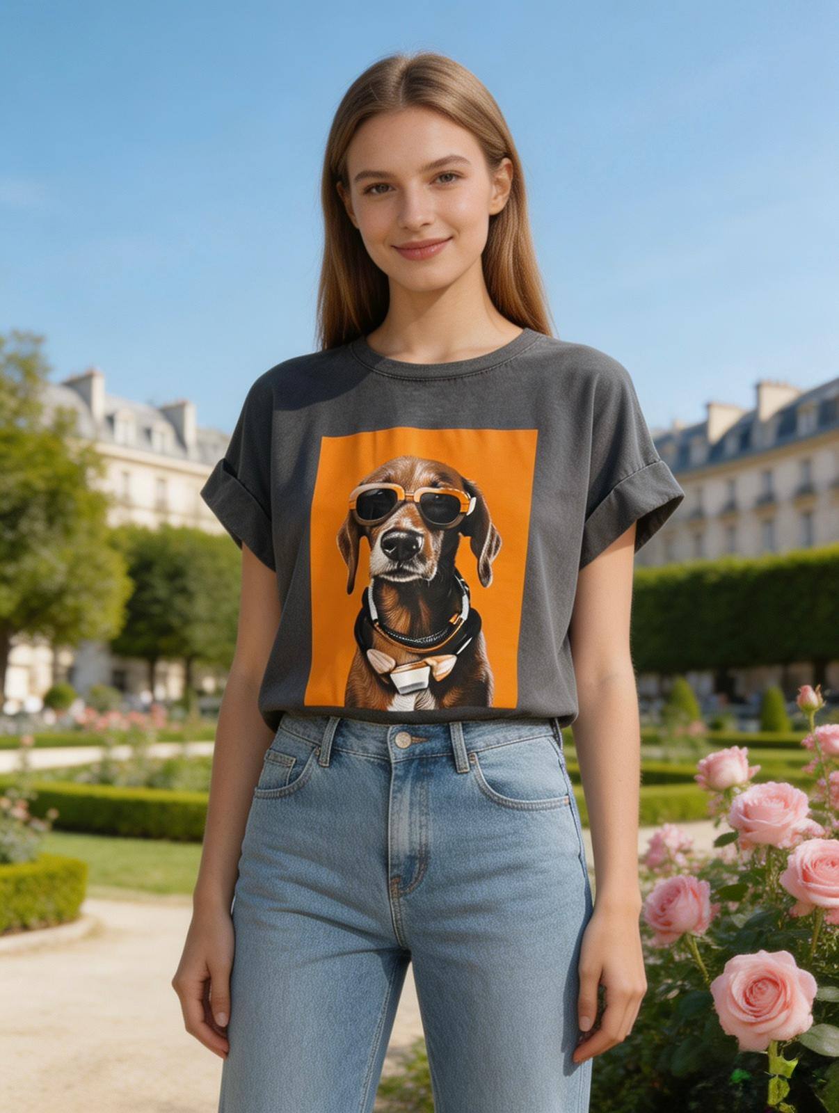 Grossista Loriane - T-shirt stampata effetto lavato