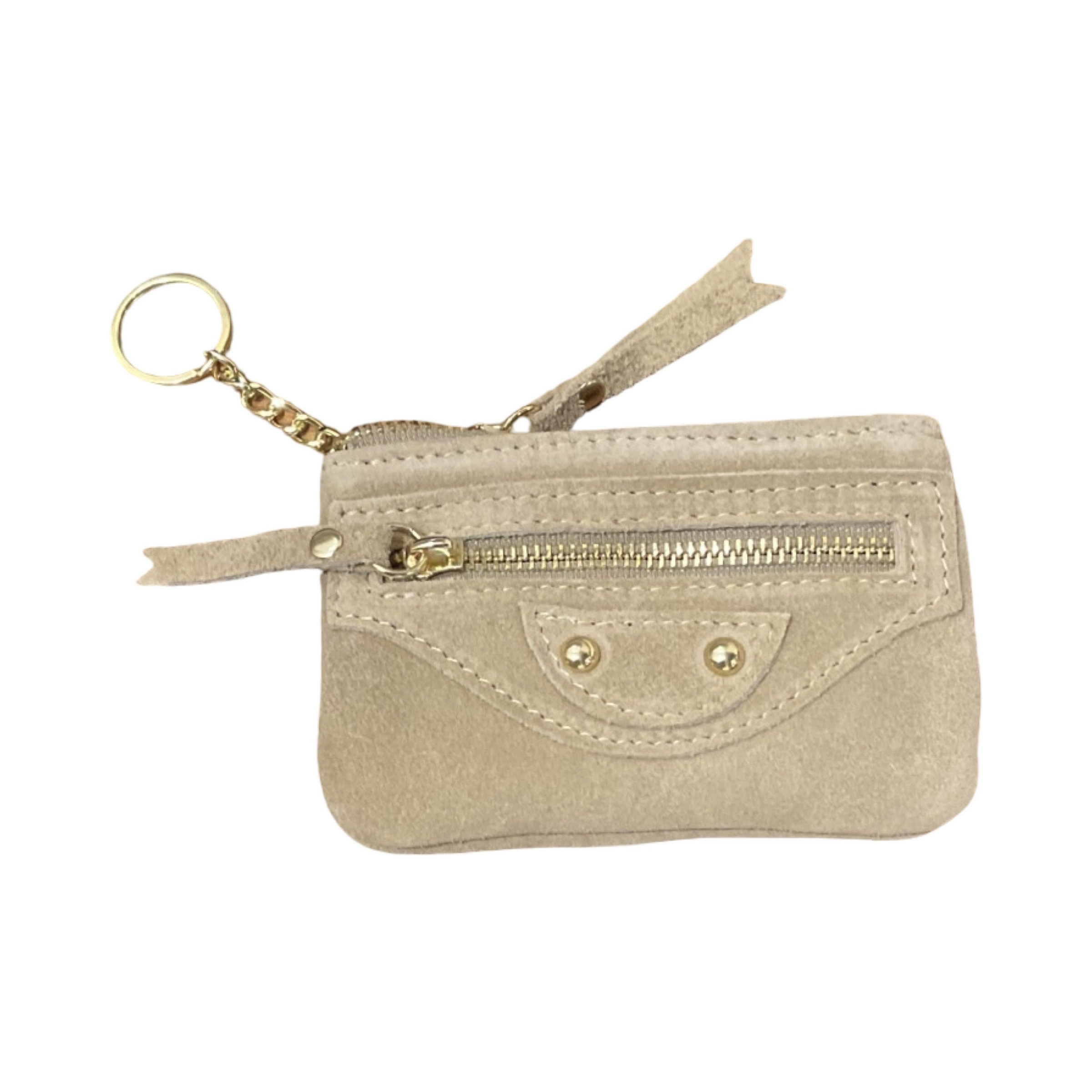Wholesaler LOUISA LEE - LEATHER STUDDED COIN PURSE KEYCHAIN