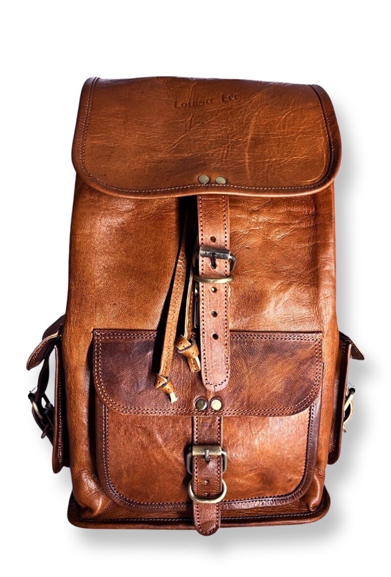 Großhändler LOUISA LEE - Lederrucksack 3 Taschen 40cm