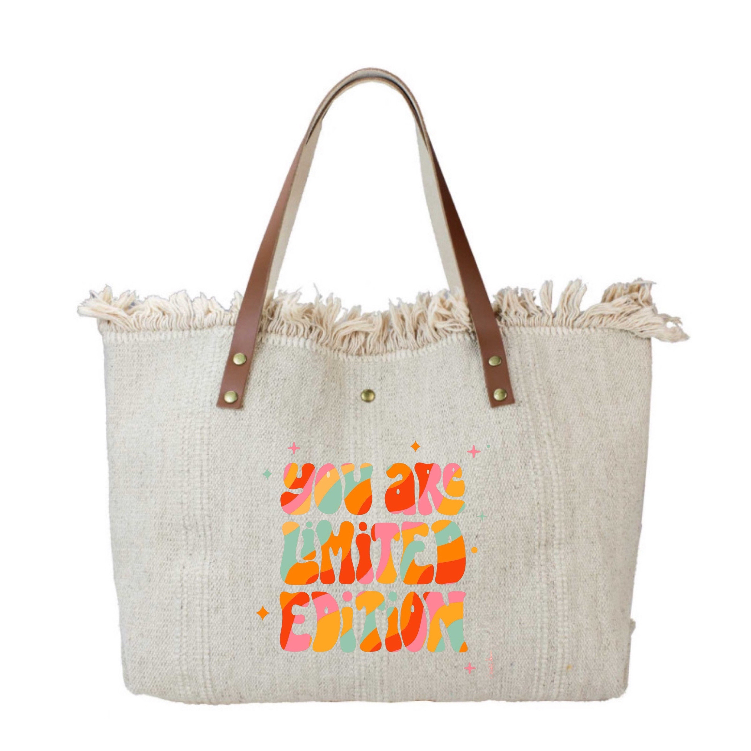 Wholesaler LOUISA LEE - BAG COTTON TRIMMED LEATHER YOU ARE LIMITED EDITION