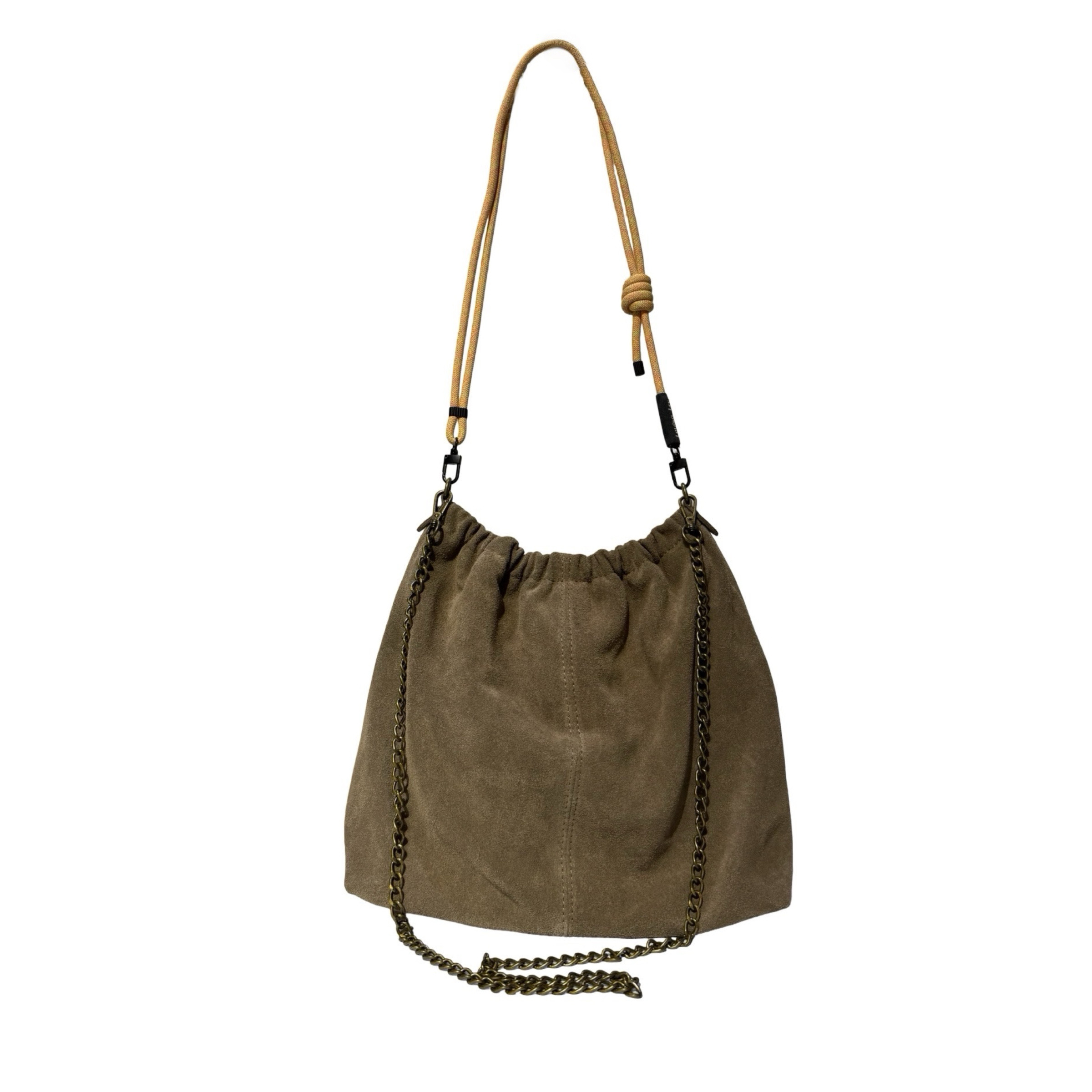 Wholesaler LOUISA LEE - LEATHER SUEDE PLEATED LARGE CROSSBODY BAG