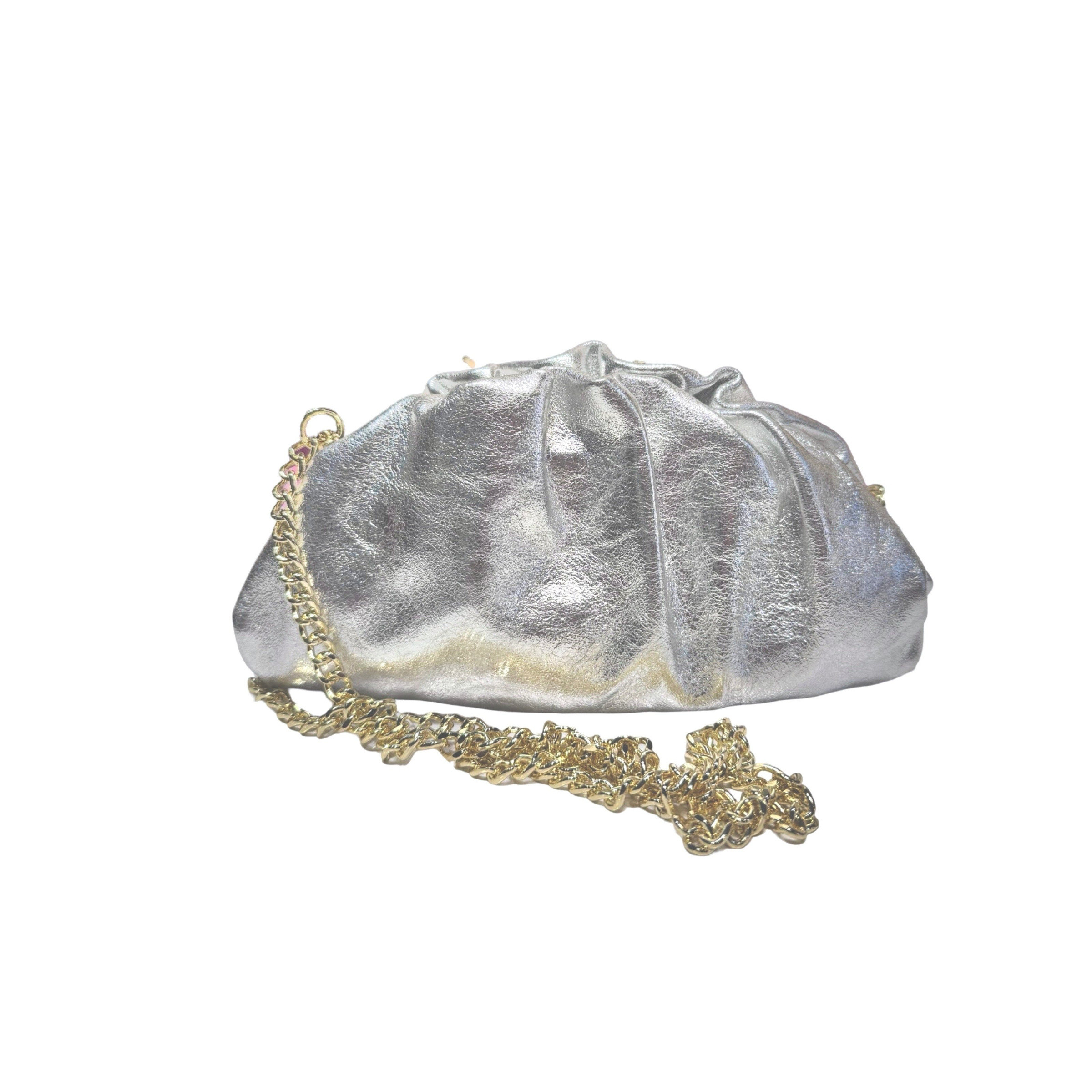 Wholesaler LOUISA LEE - PLEATED IRIDESCENT LEATHER BAG CHAIN
