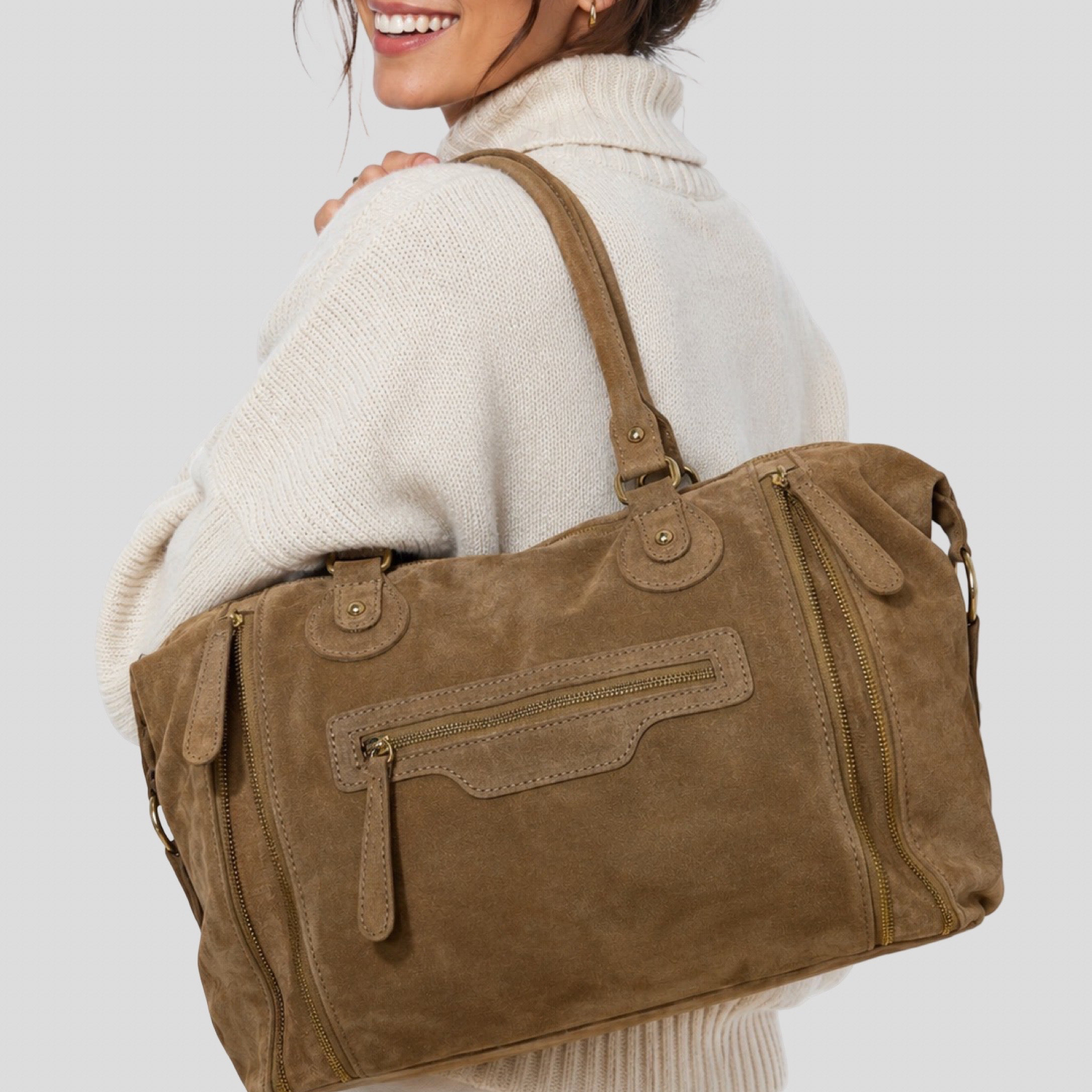 Großhändler LOUISA LEE - BIG GABRIELLE WILDLEDER-LEDER-HANDTASCHE