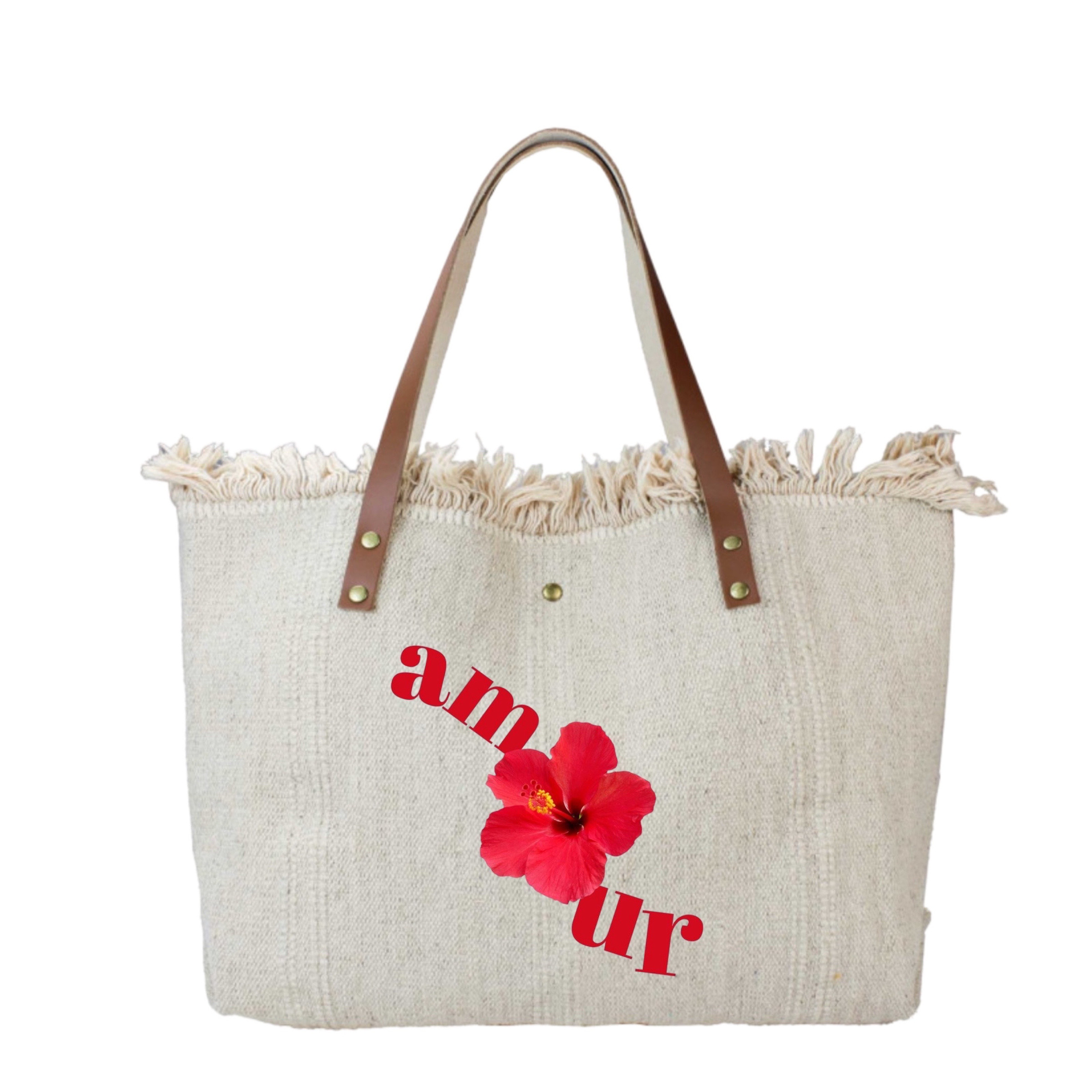 Wholesaler LOUISA LEE - BAG TOTE LOVE PRINT COTTON