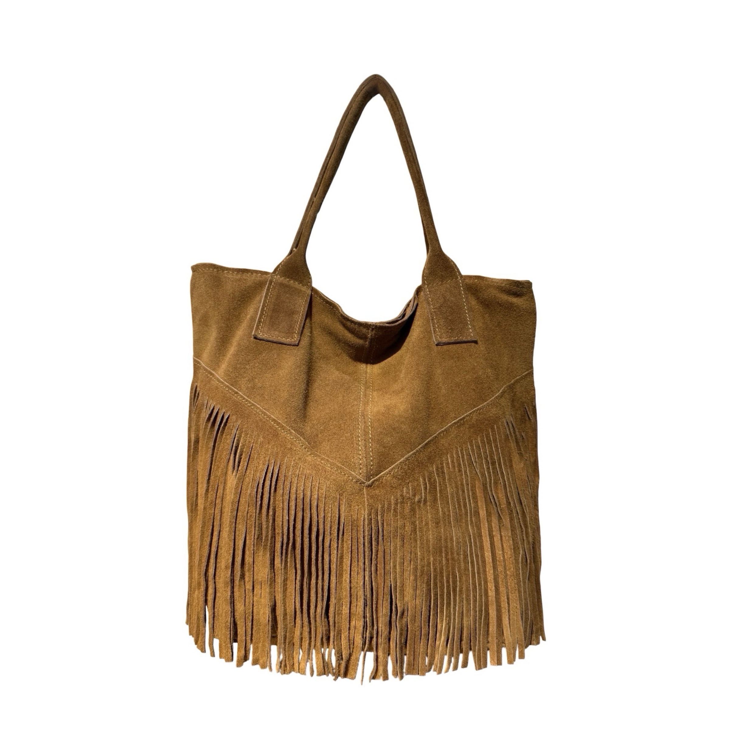 Wholesaler LOUISA LEE - LEATHER SUEDE SHOULDER BAG WITH FRINGE SIERRA