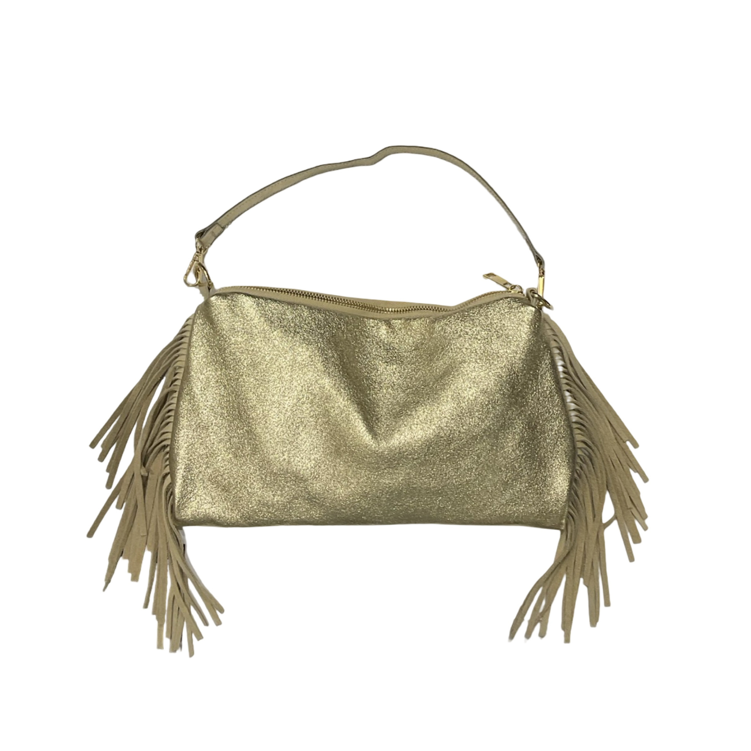 Wholesaler LOUISA LEE - IRIDESCENT LEATHER BAG WITH FRINGE FRONT