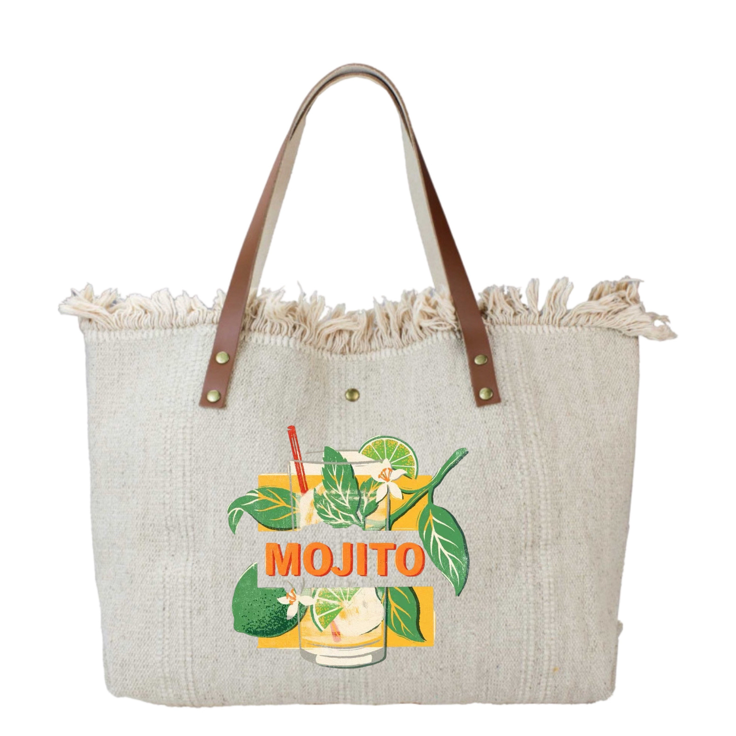 Wholesaler LOUISA LEE - COTTON BAG TRIMMED WITH MORITO LEATHER