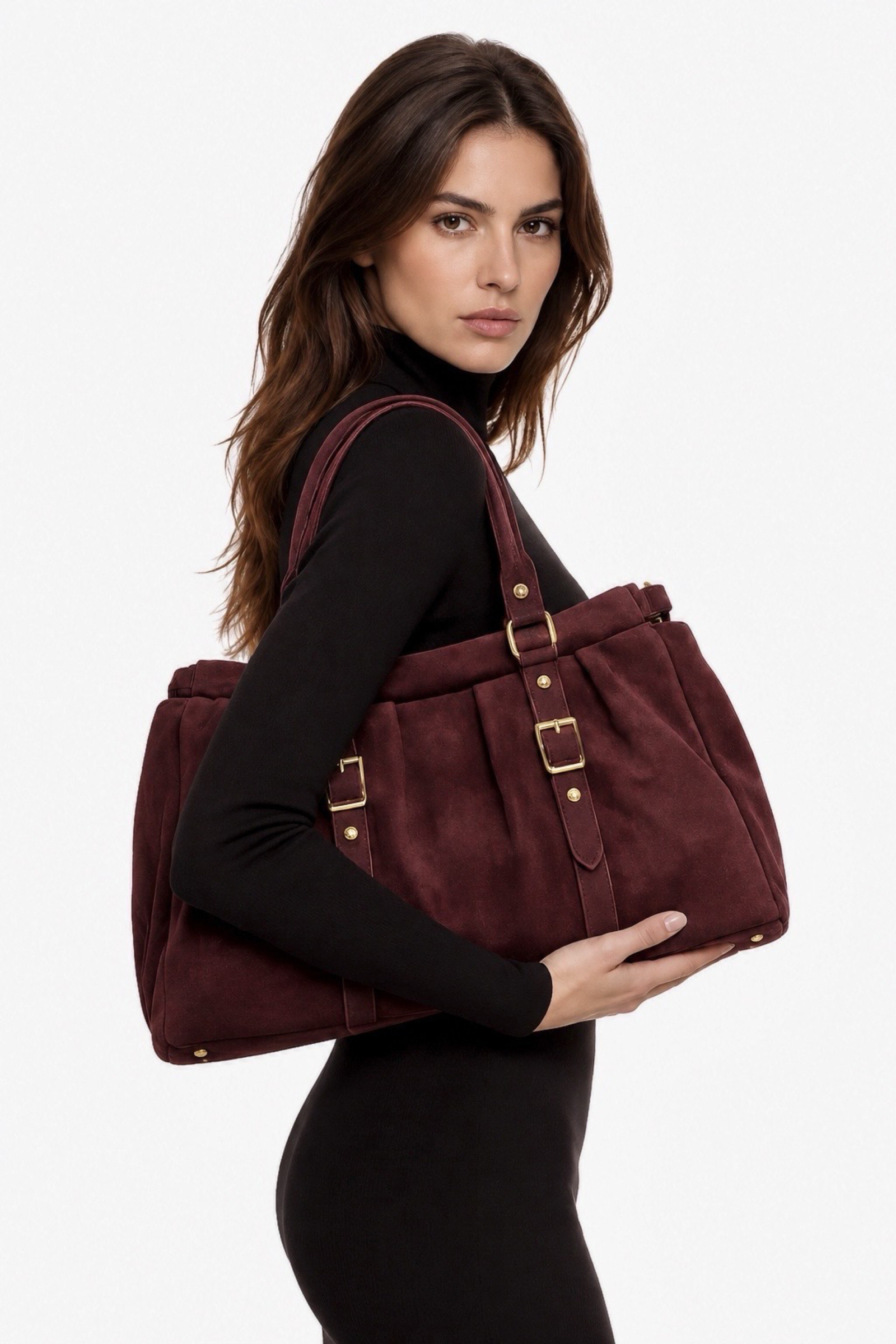 Grossiste LOUISA LEE - Sac à main en cuir suède Lydia