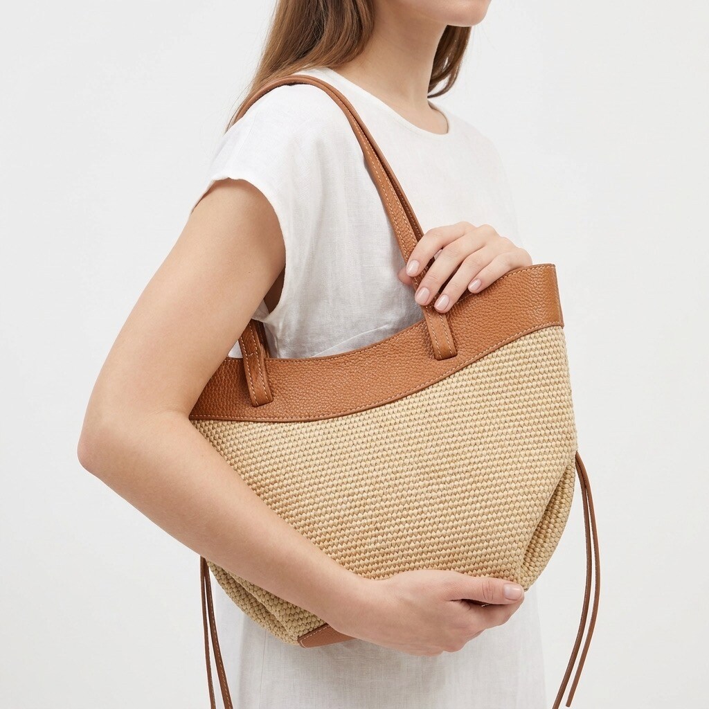 Grossista LOUISA LEE - BORSA SHOPPING IN RAFFIA HELENE