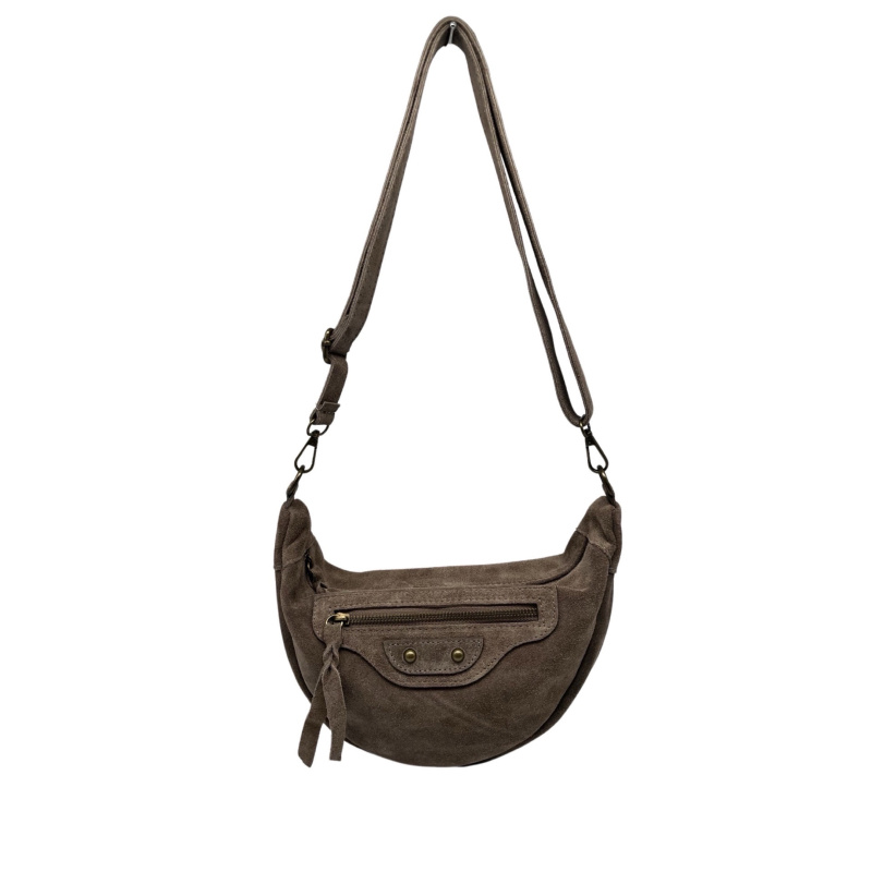 Grossiste LOUISA LEE - SAC FORME BANANE CUIR SUEDE ROXANA