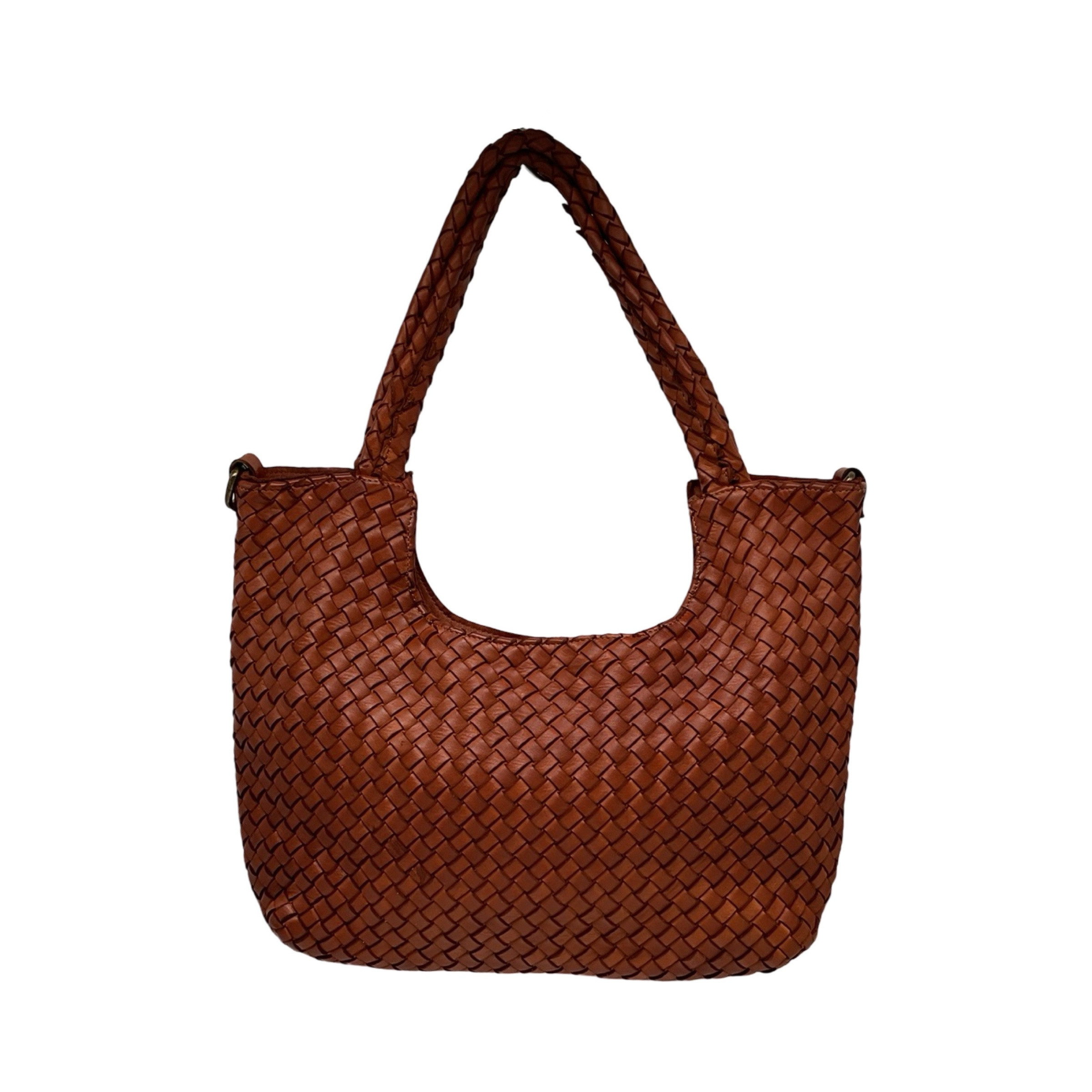 Wholesaler LOUISA LEE - LEATHER WASHED BRAIDED SHOPPING BAG SHOW