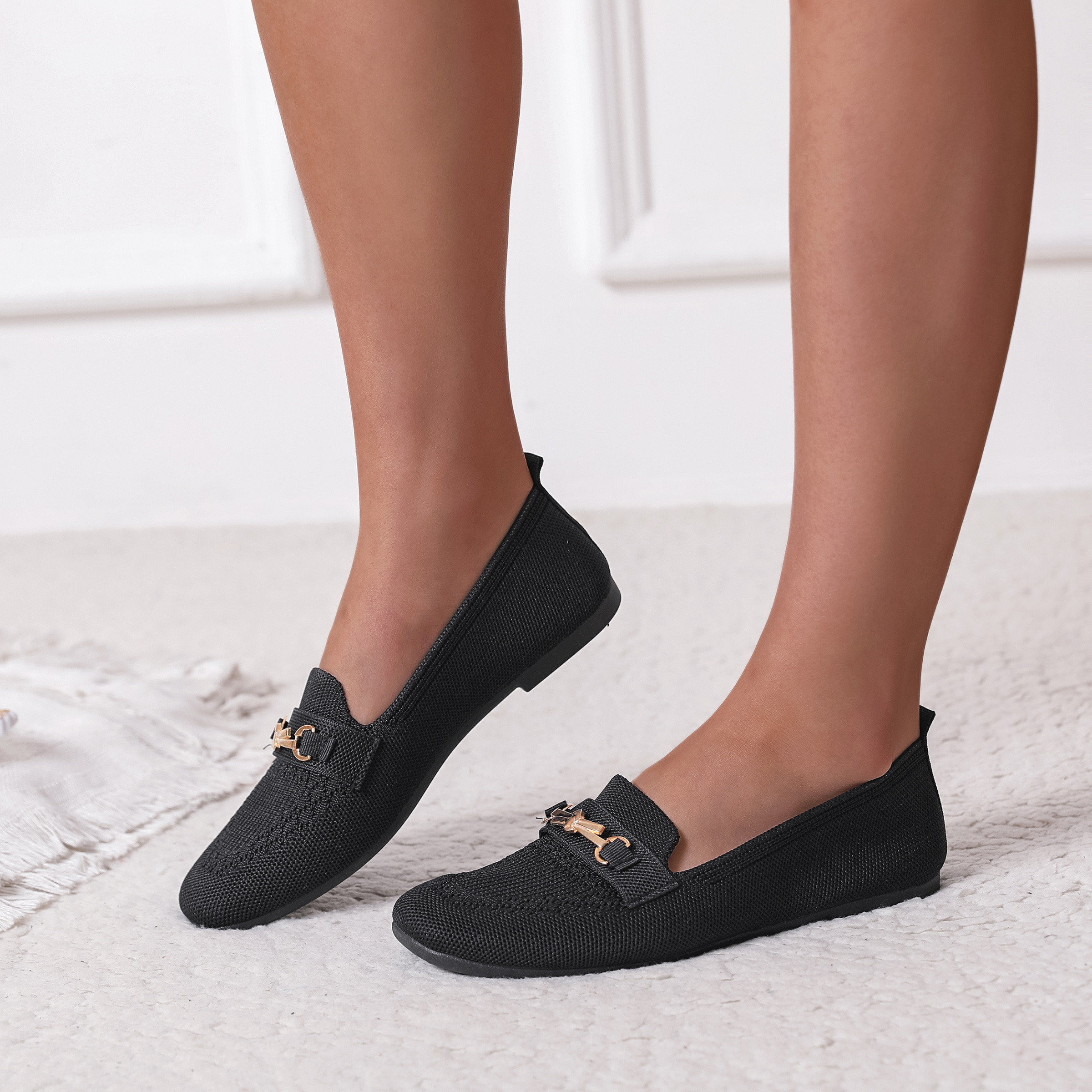 Grossista LOV'IT - Mocassino in maglia con fibbia metallica