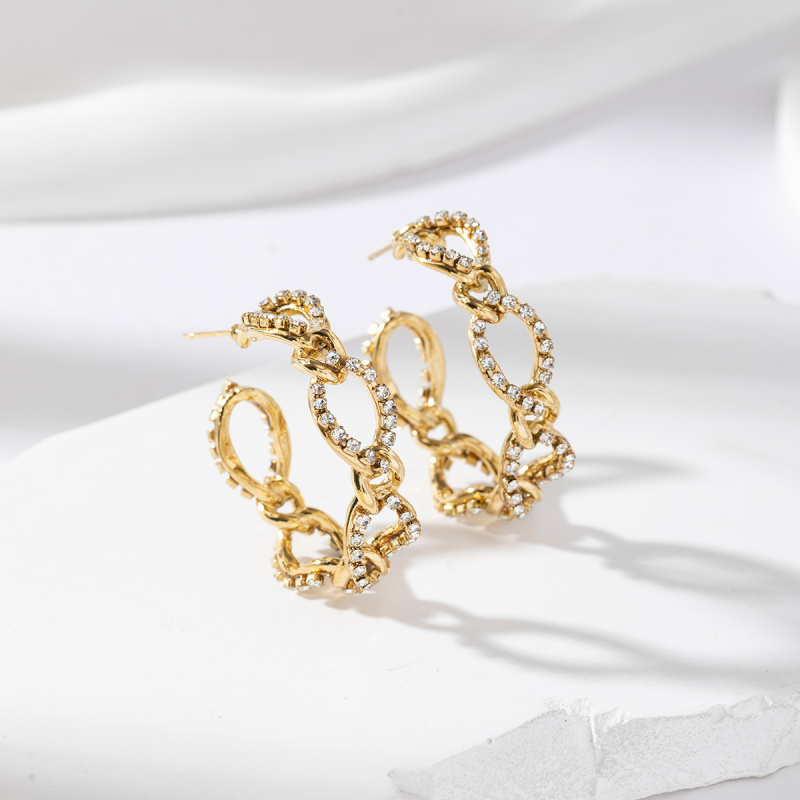 Großhändler Lovelika - Boucles d'oreilles créoles chaînes avec strass Madeleine