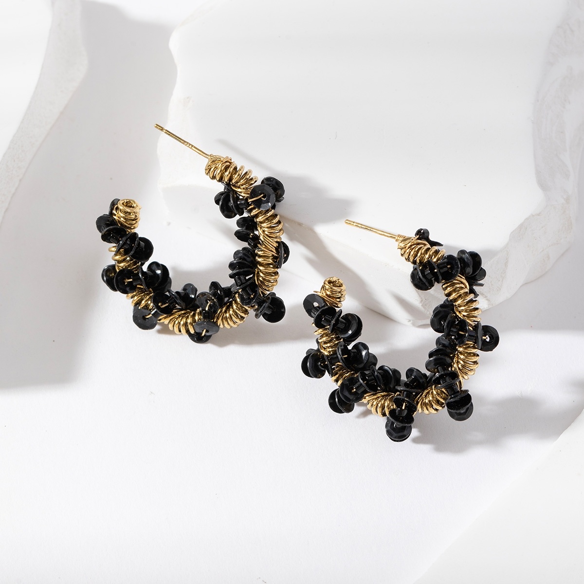 Wholesaler Lovelika - Boucles d'oreilles créoles avec sequins - Amelia