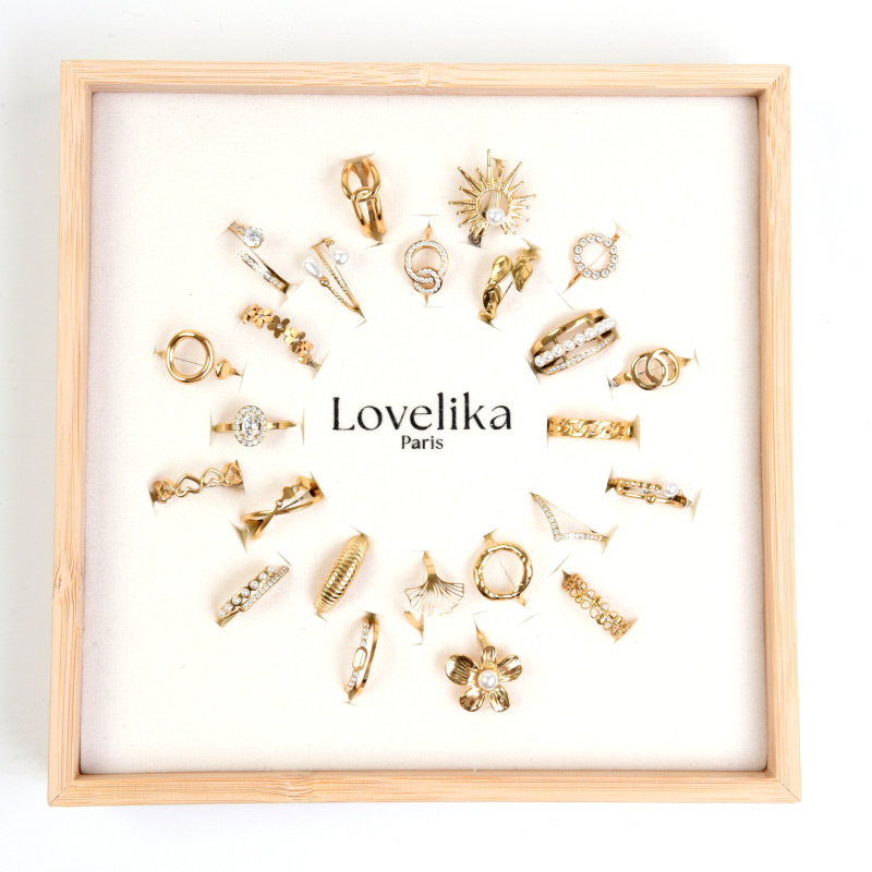 Mayorista Lovelika - Kit 24 bagues en acier inoxydable Lola