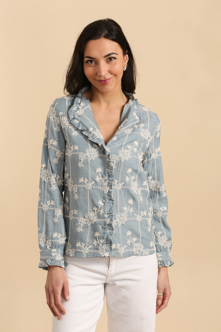 Wholesaler LOVIE & Co - LOVIE - Embroidered Floral Blouse