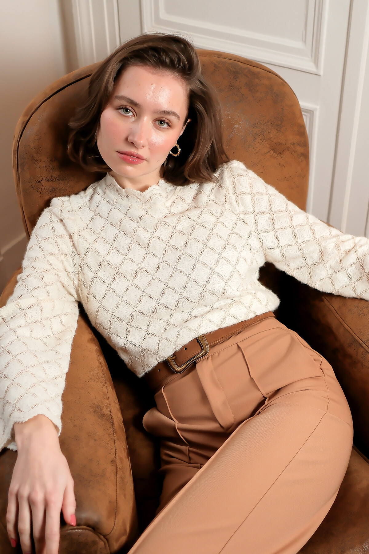 Wholesaler LOVIE & Co - LOVIE - Geometric textured blouse