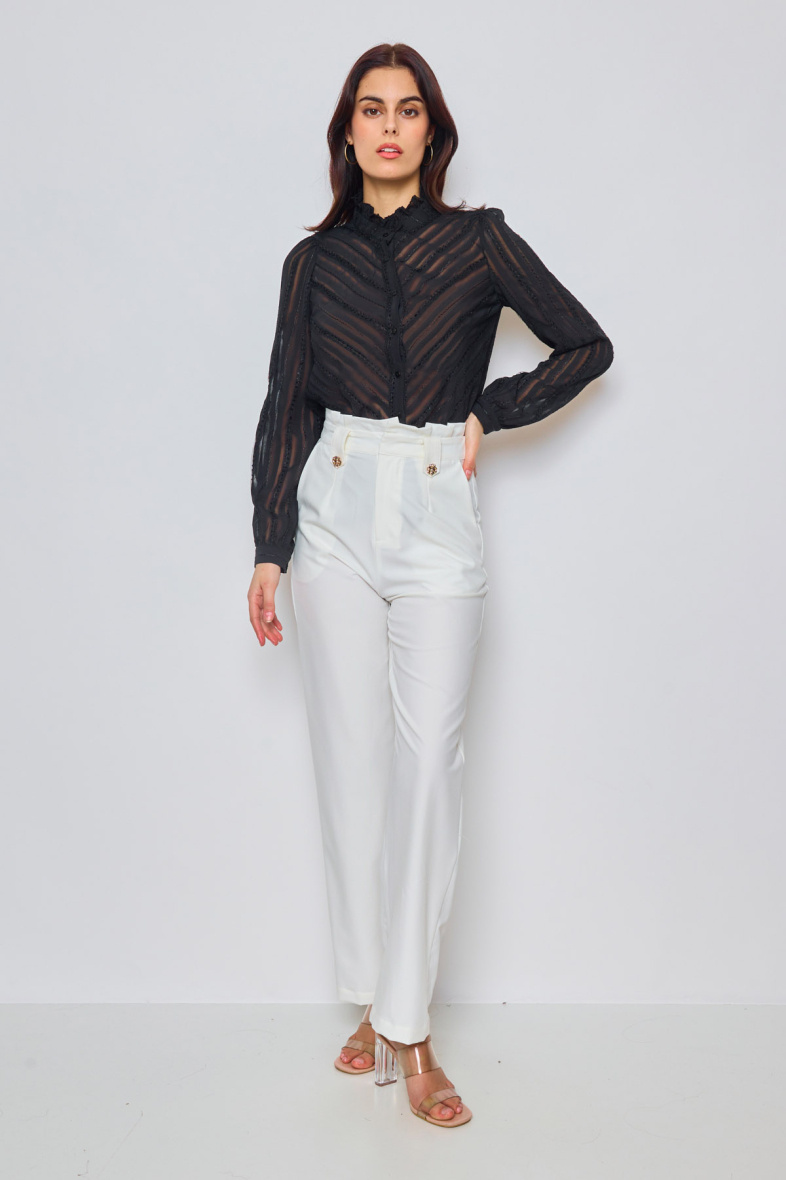 Großhändler LOVIE & Co - Schlichte, gerade Hose mit hoher Taille