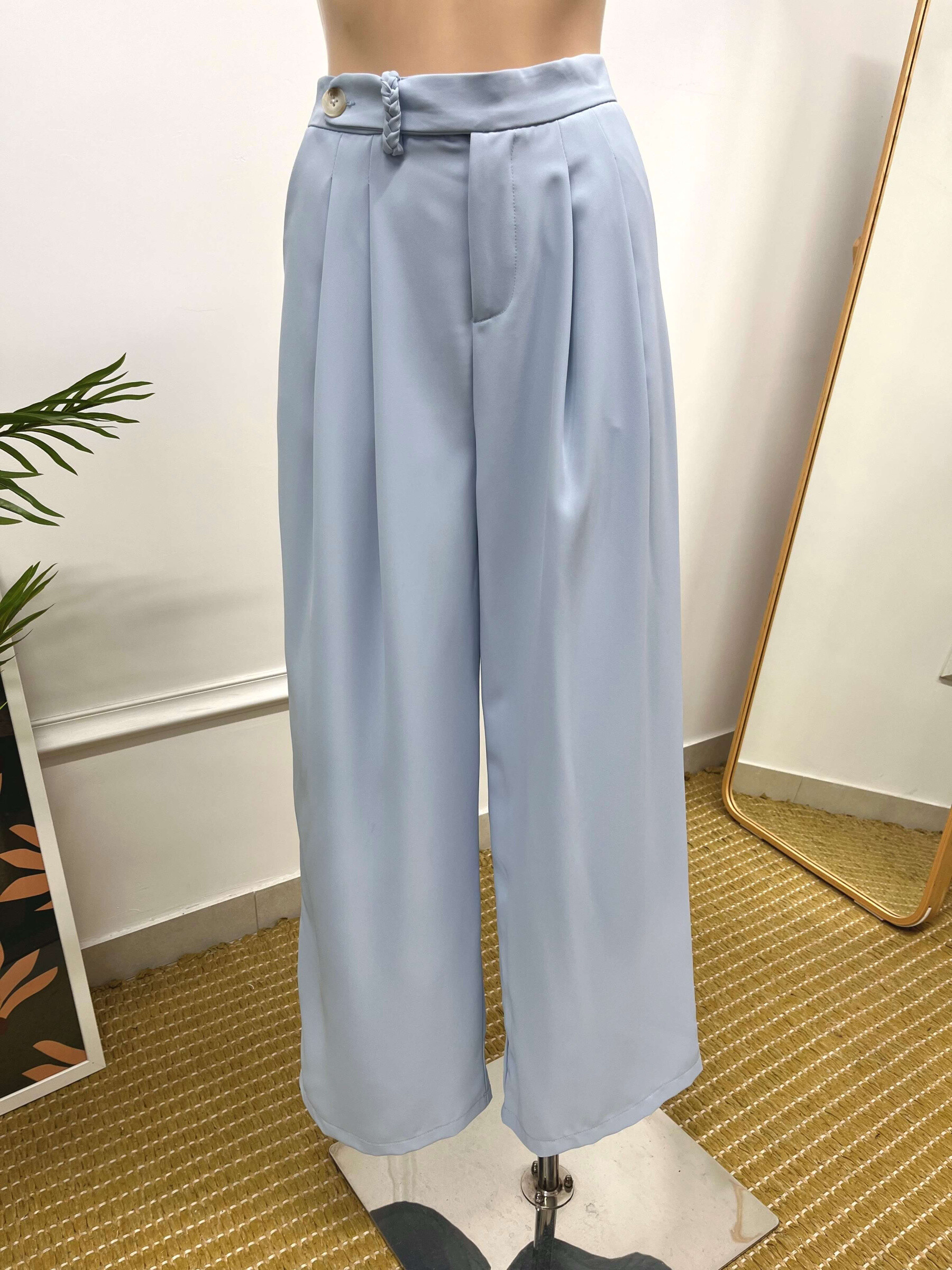 Wholesaler LOVIE & Co - LOVIE - Straight-leg trousers with twisted belt loop