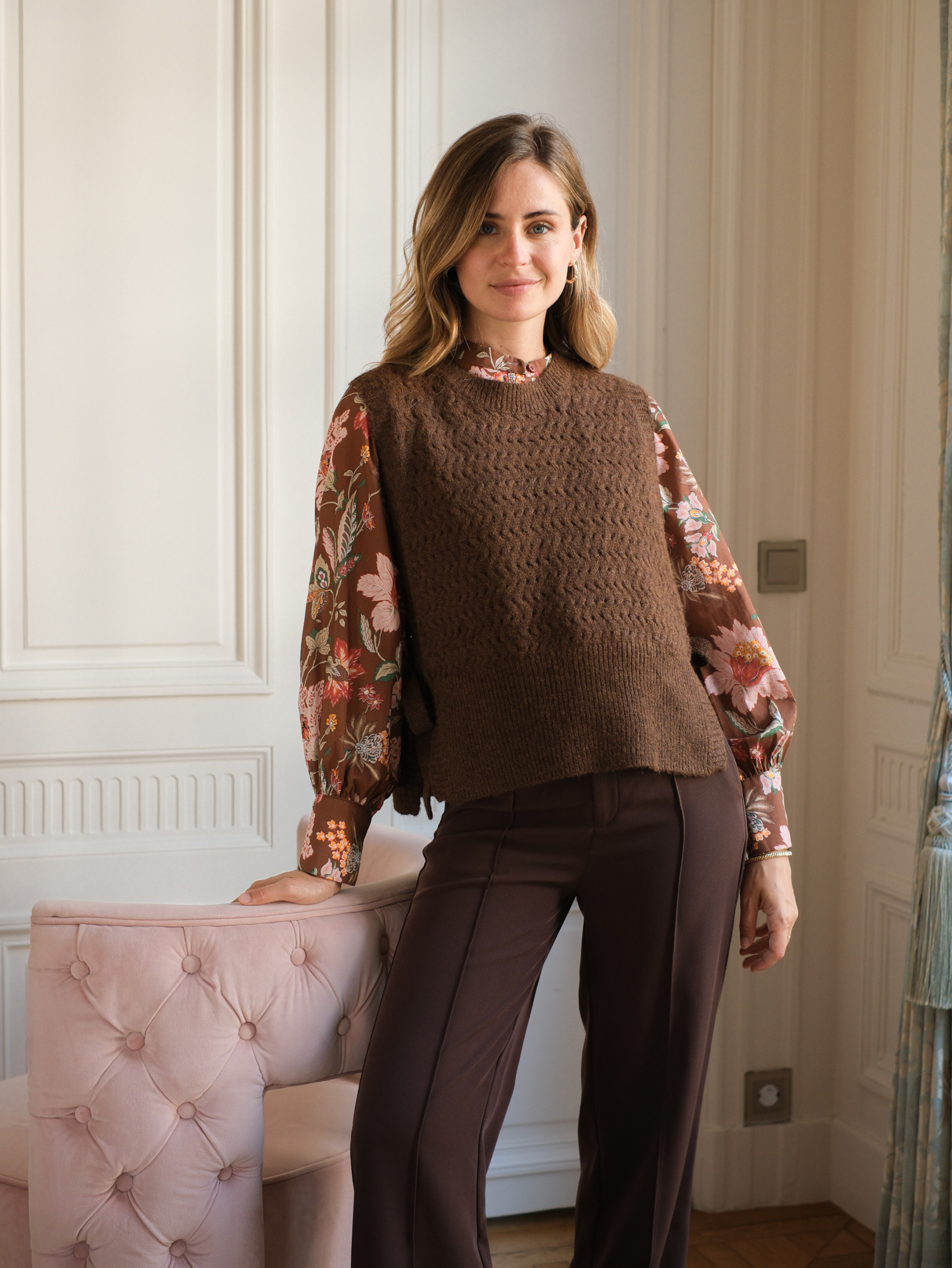 Grossiste LOVIE & Co - Pull sans manches à nouer - LOVIE