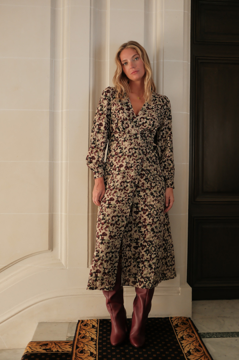 Wholesaler LOVIE & Co - LOVIE - Long printed wrap dress