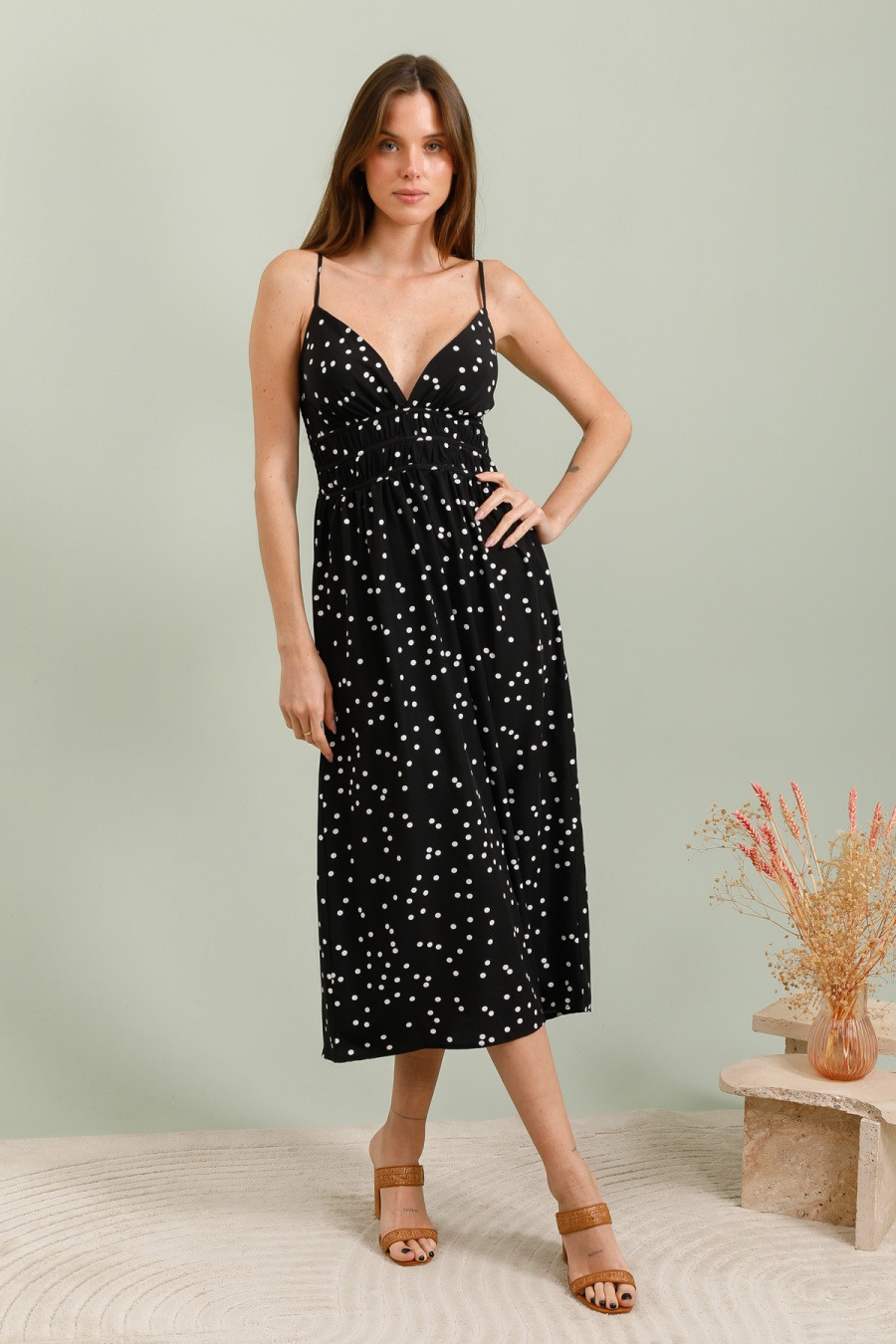 Mayorista LOVIE & Co - Vestido midi de lunares