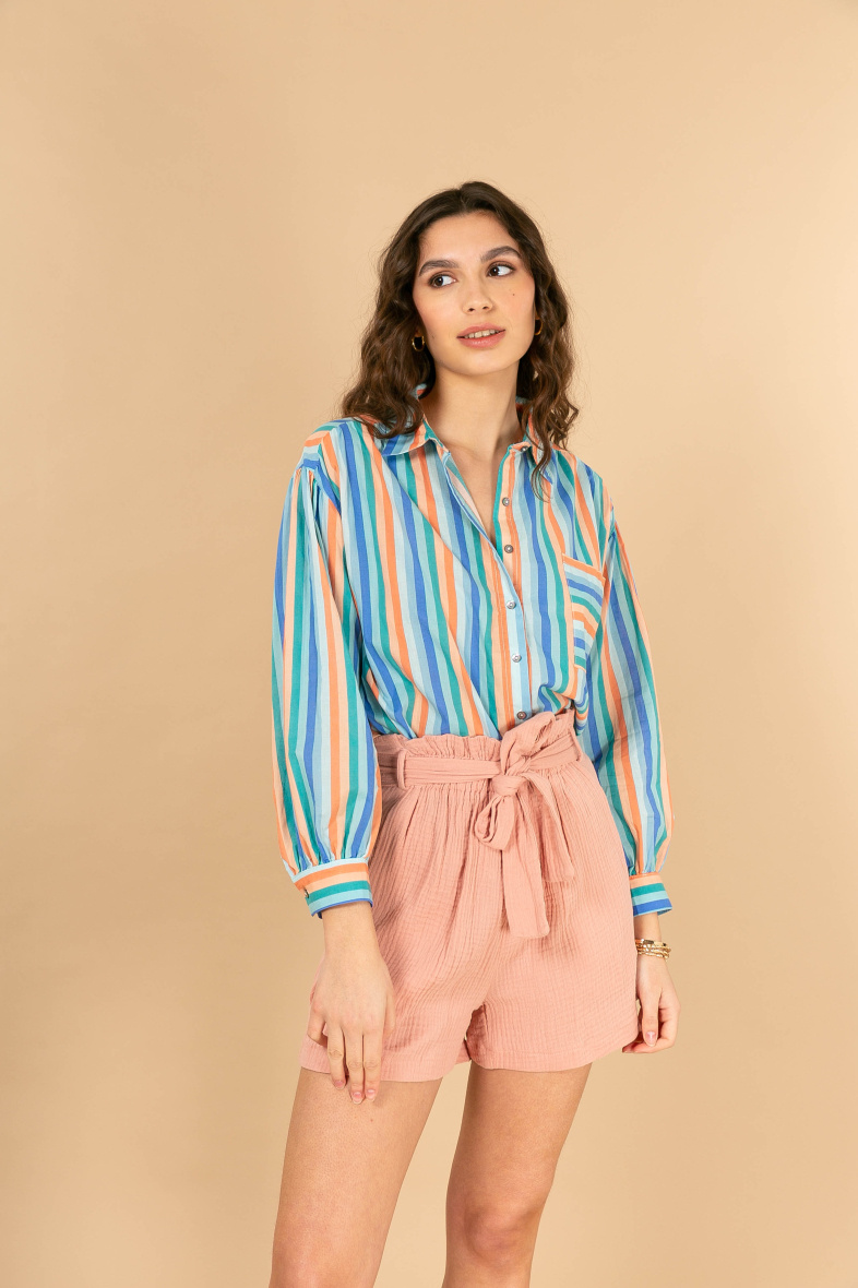 Großhändler LOVIE & Co - Shorts aus Baumwollgaze