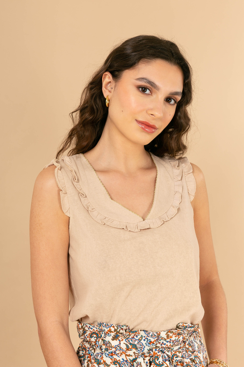 Großhändler LOVIE & Co - Schlichtes ärmelloses T-Shirt