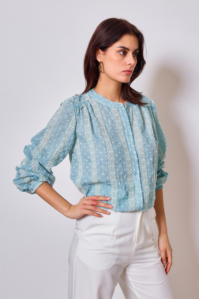 Großhändler LOVIE & Co - LOVIE – SCOPA-Hemd aus bestickter Baumwolle