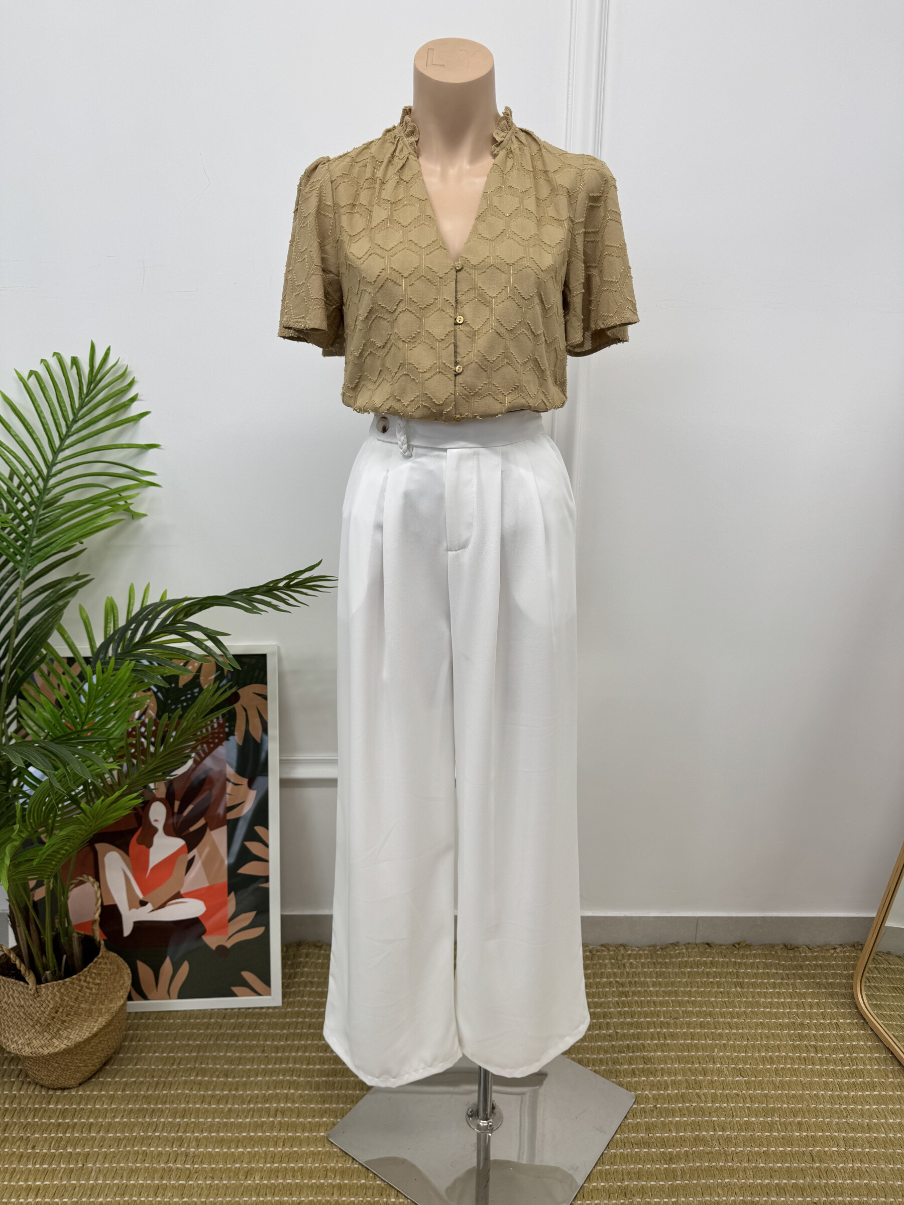 Wholesaler LOVIE & Co - LOVIE - Cotton blouse with geometric patterns