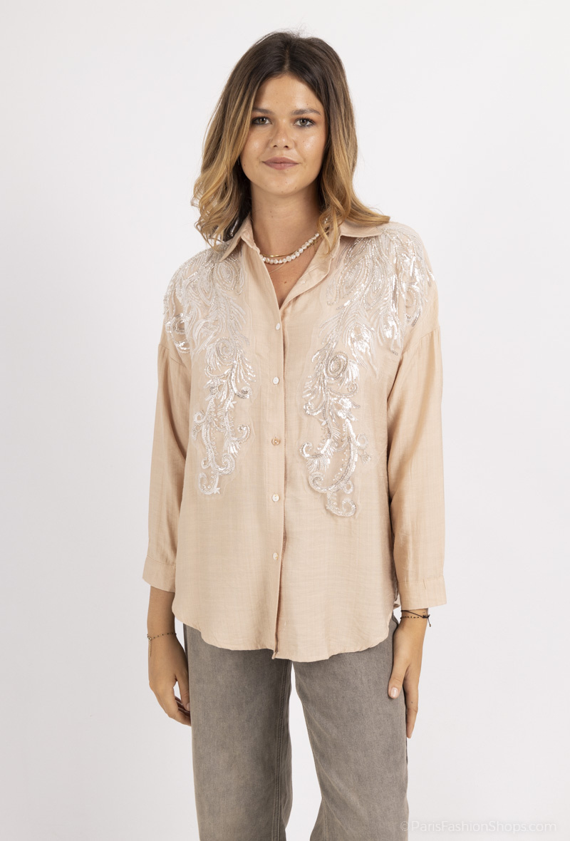 Wholesaler Lovie Look - Shirt with embroidery
