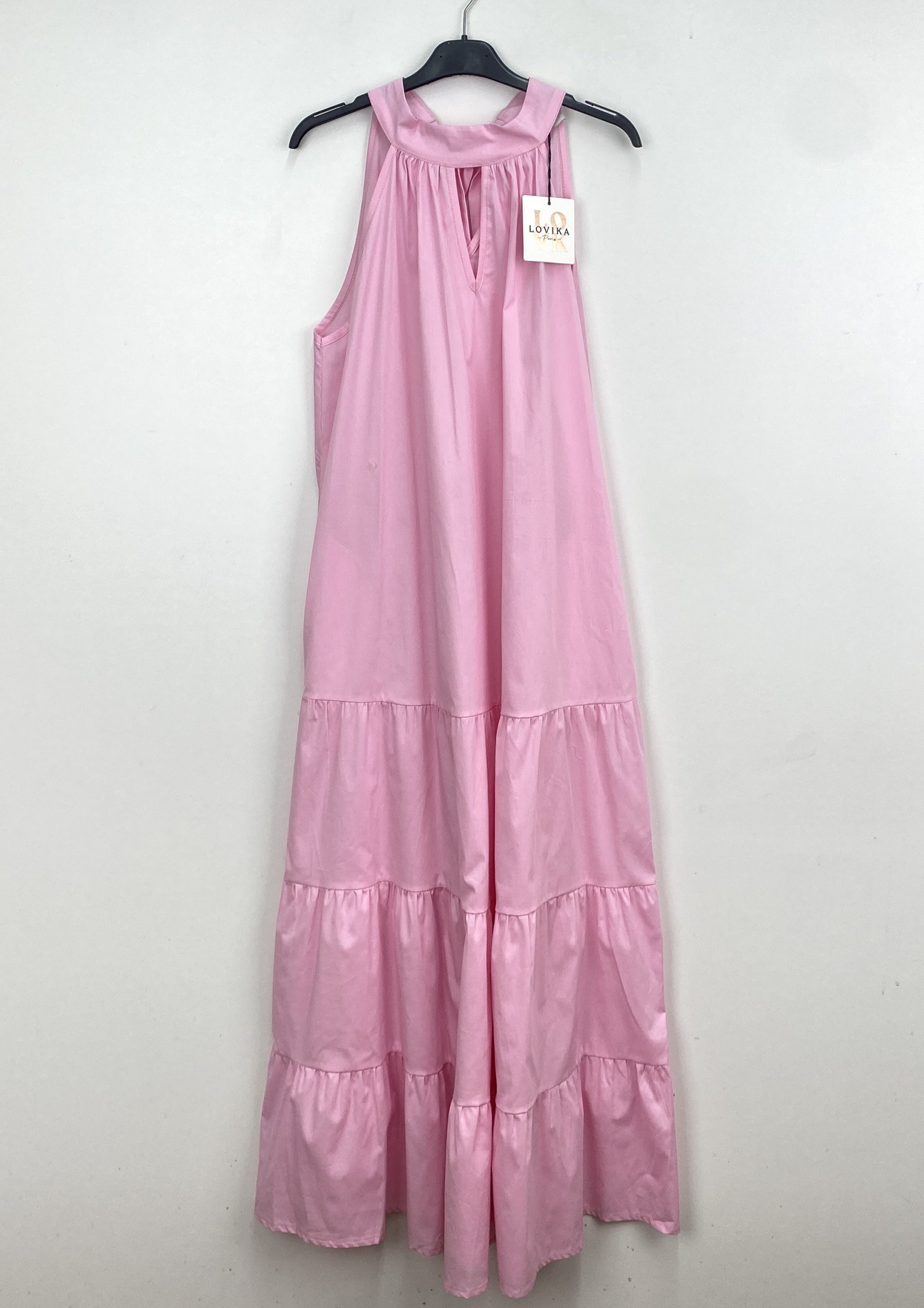 Großhändler LOVIKA - Langes Kleid mit hohem Kragen, eleganter und luftiger Stil