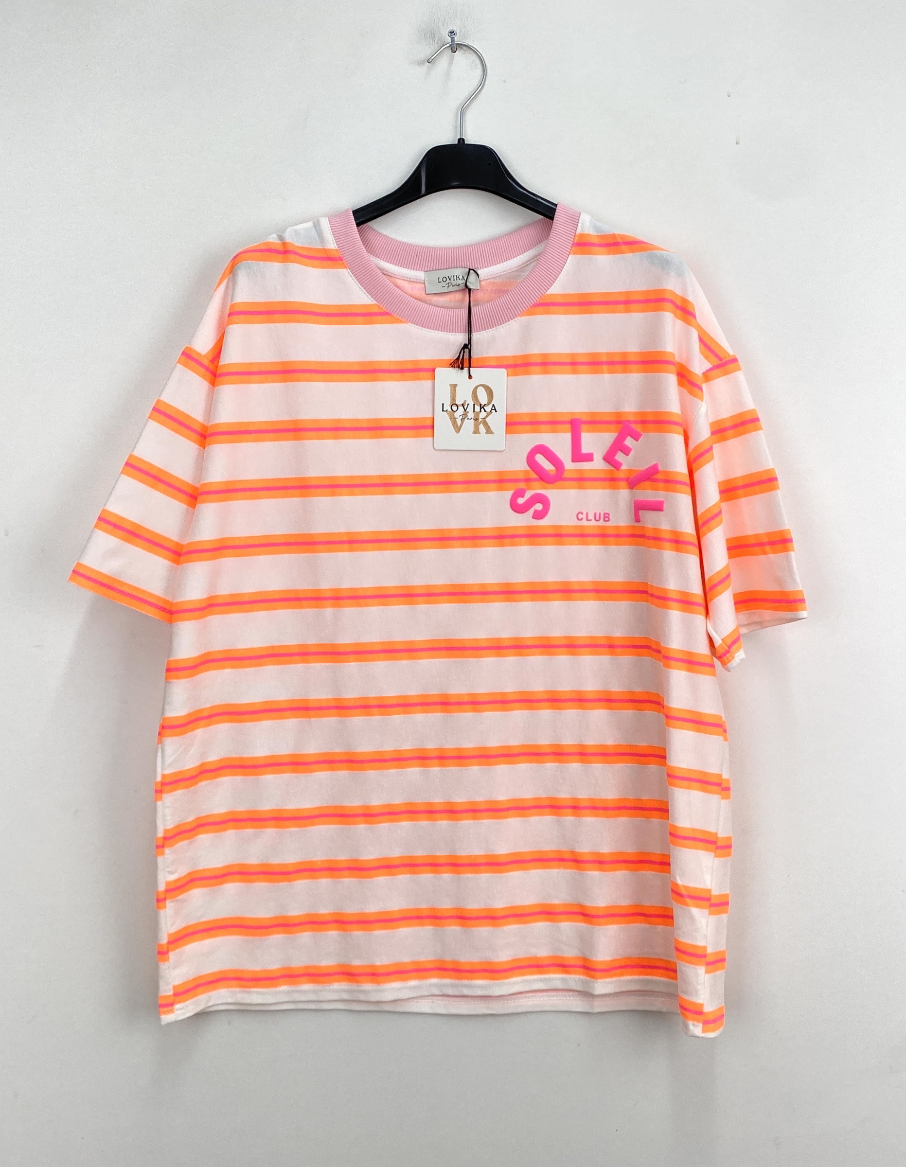Grossista LOVIKA - Top a righe con stampa SOLE stile casual streetwear