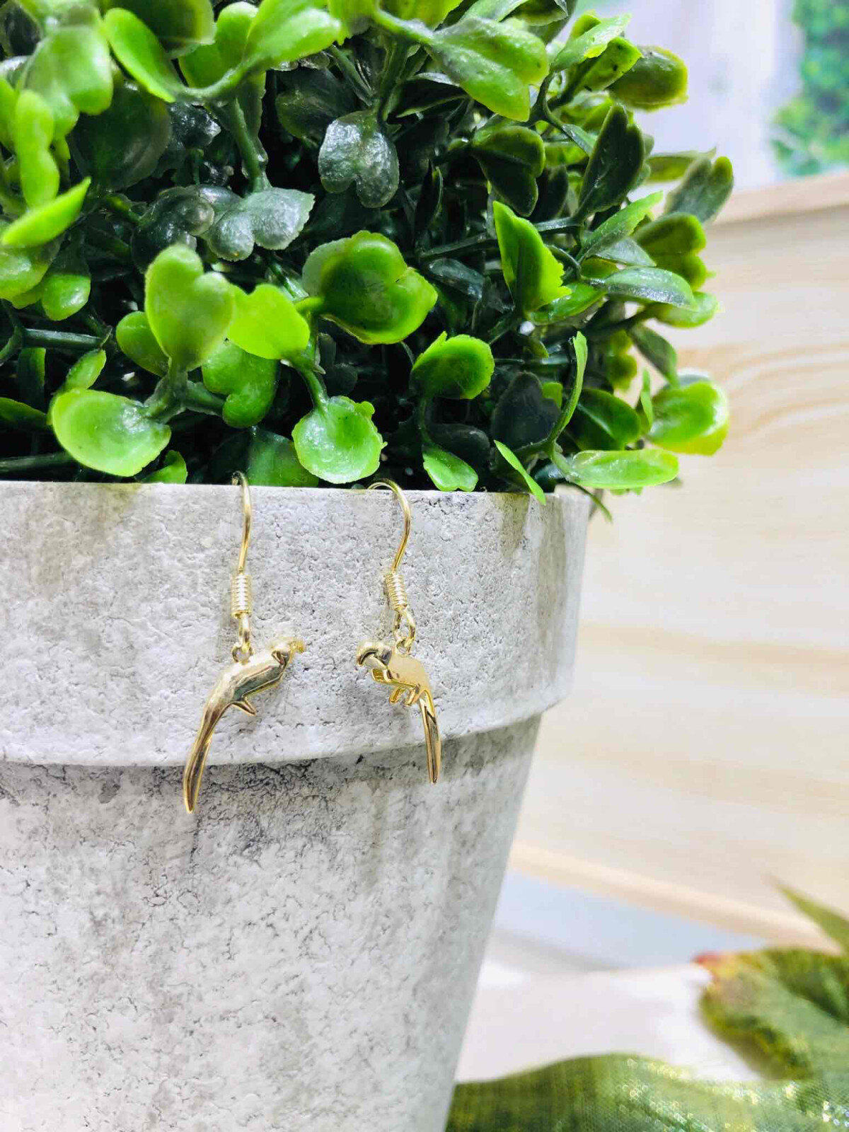 Wholesaler Loya Bijoux - Earrings Oiseau in Golden with fine gold