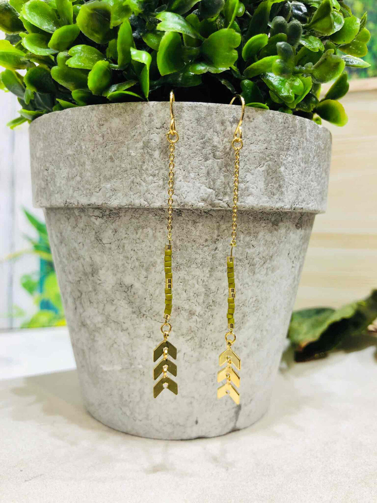 Wholesaler Loya Bijoux - Earrings Ella in Golden with fine gold