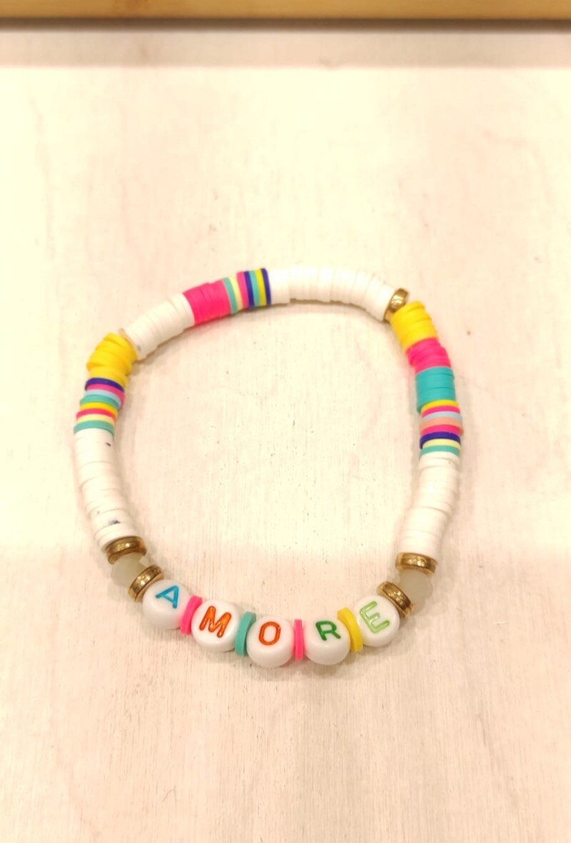 37579 Pulsera elástica AMORE - Blanco - 2 - formato grande